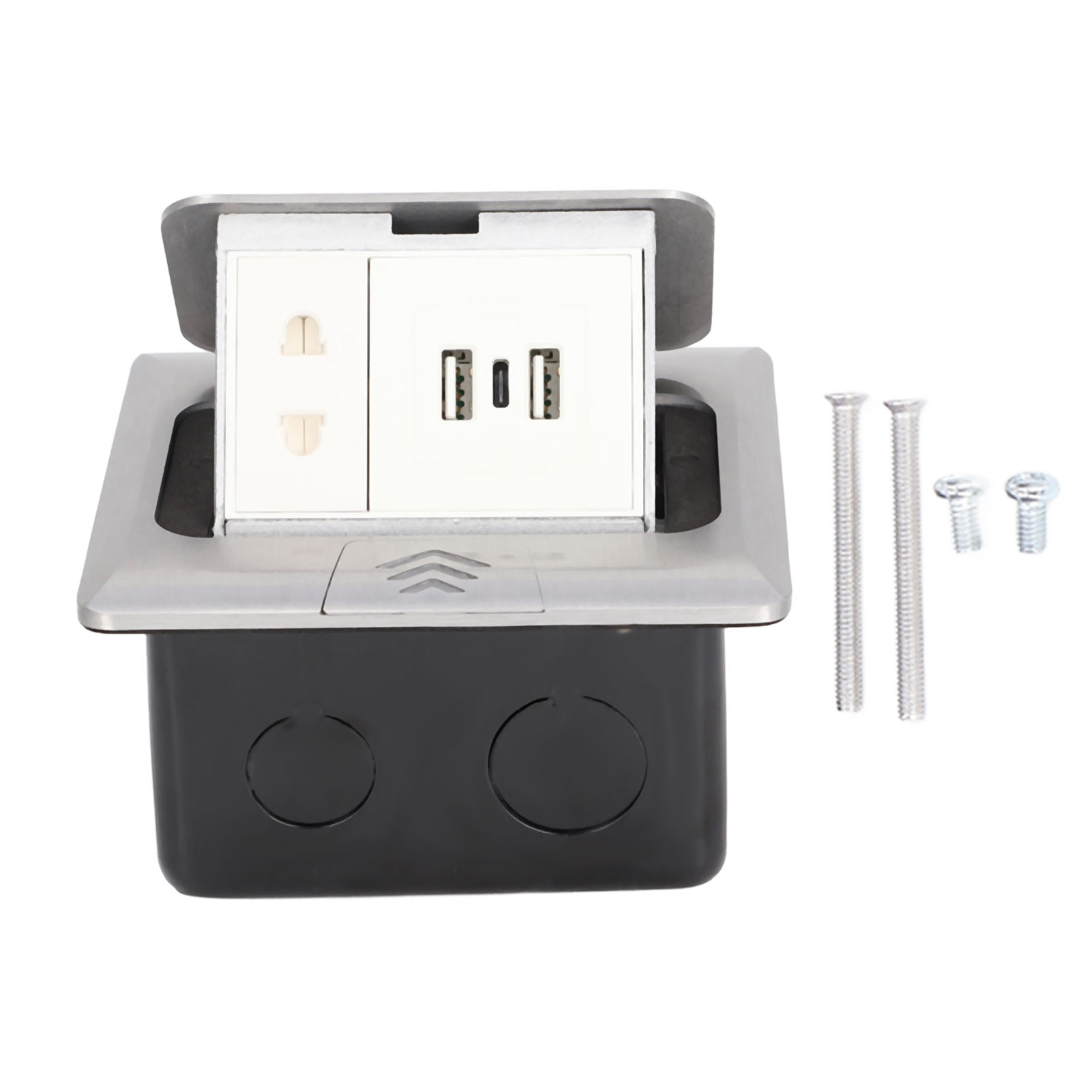 Versenkbare Tischsteckdose Mit Dualem Usb-typ-c- Und Us-standardanschluss