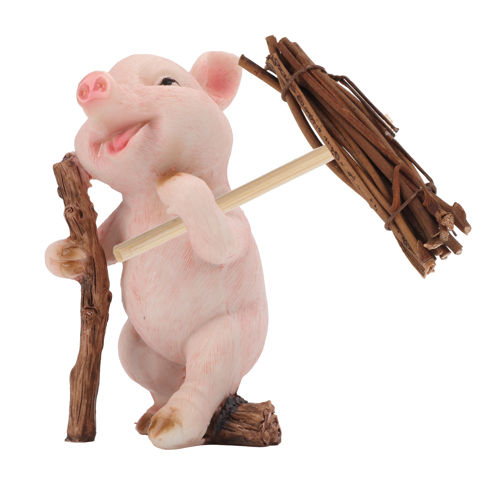 Schweinefigur Aus Strukturiertem Kunstharz – Niedliche Dekoration Für Regal, Schreibtisch Oder Garten