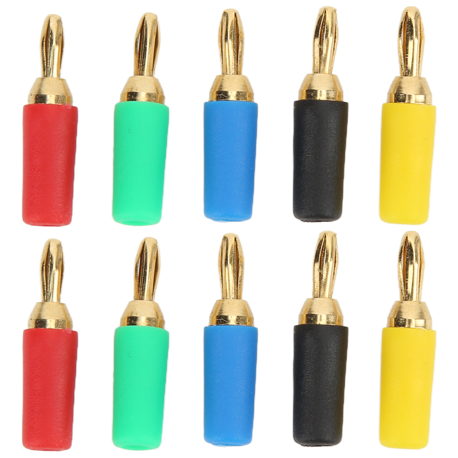 Sätze 2,5 Mm/0,1 Zoll 4-blättriger Bananenstecker, Schraub- Oder Lötbefestigungen, Vergoldetes Messing Für Elektrische Steckverbinder