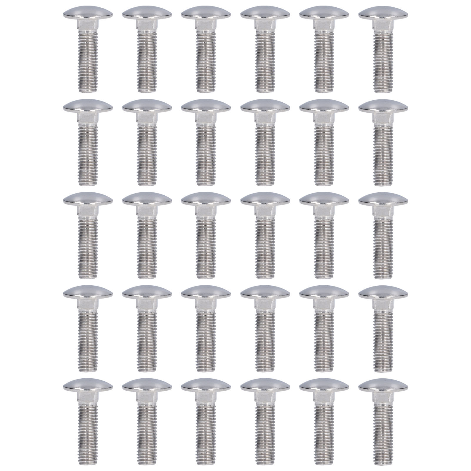 30 Edelstahl-maschinenschrauben A2-70 Mit Vierkanthals Und Rundkopf, M10x35, 30er-packung