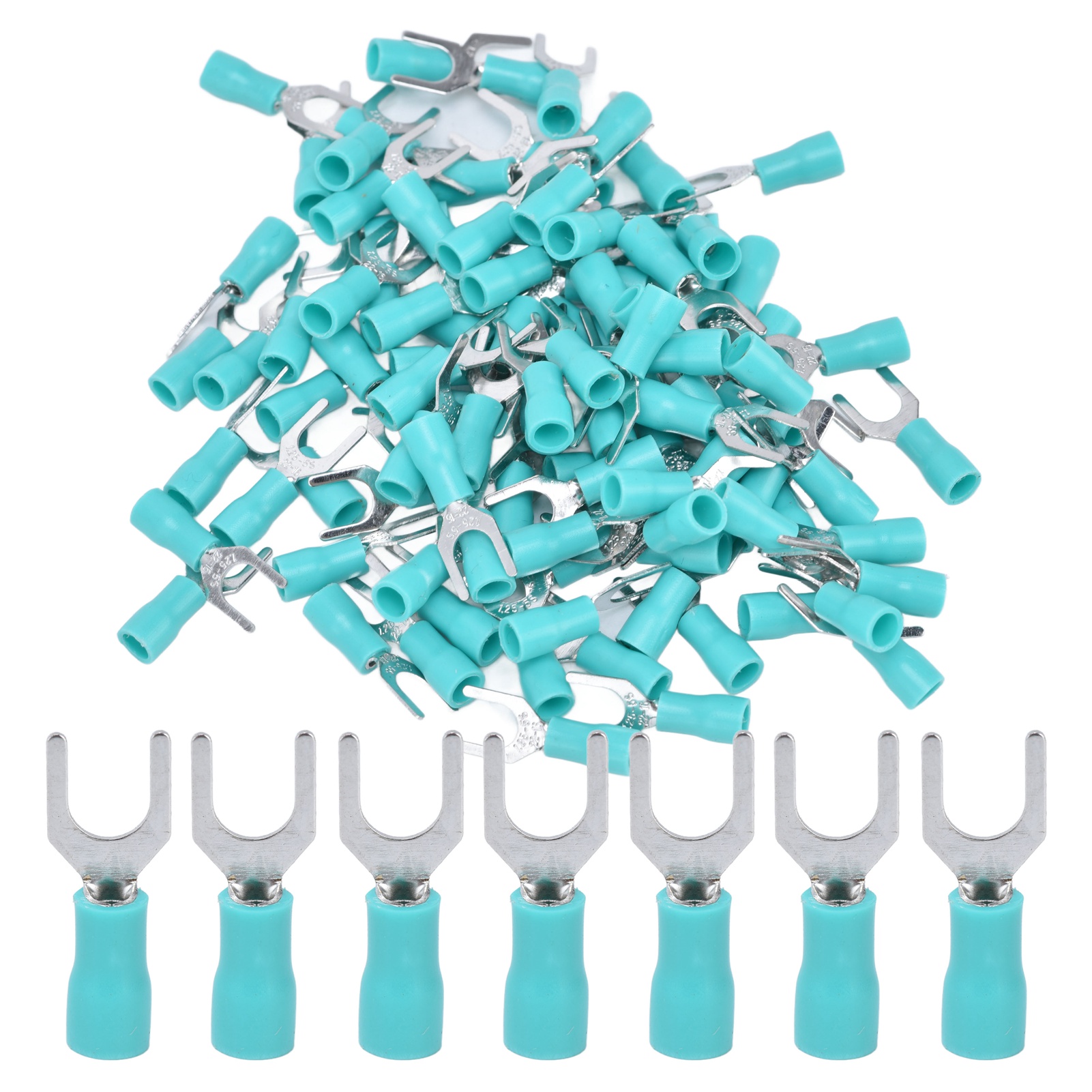 100 Stück Pvc-isolierte U-förmige Gabelverbinder Aus Kupfer Für Kabel Der Querschnitte Awg 22-16