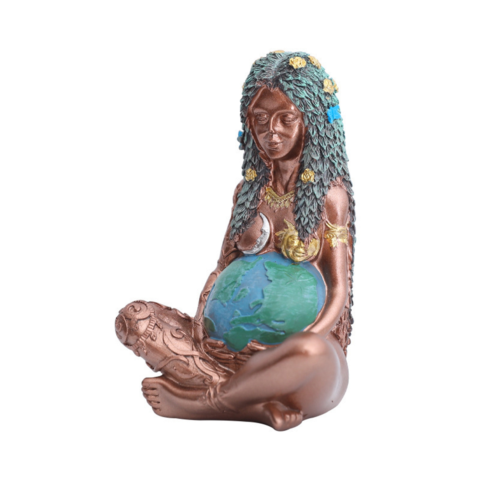 Handbemalte Harzstatue Der Erdgöttin Mutter Gaia - Handgefertigtes Geschenk Zum Muttertag