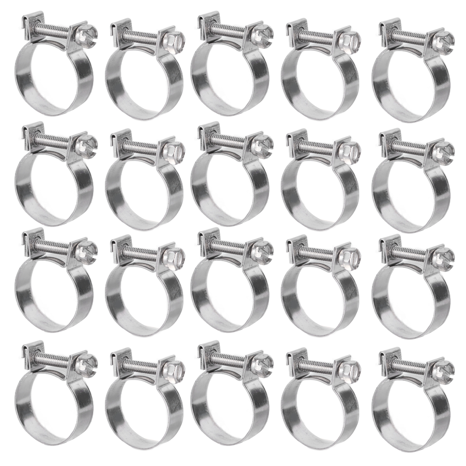 20 Stück Mini-schlauchschellen Aus Edelstahl Mit Schrauben Für Die Automobil- Und Chemieindustrie, 19–21 Mm