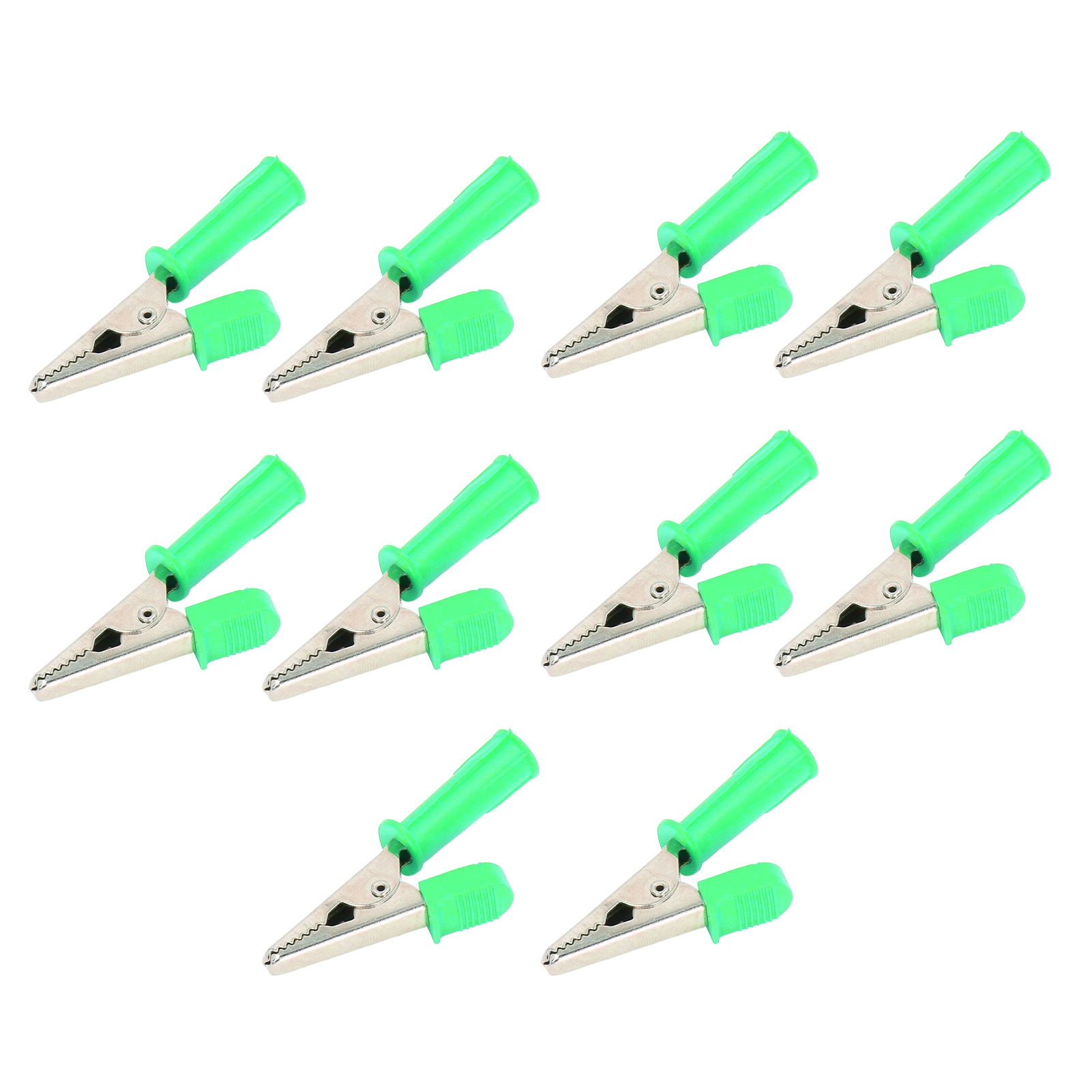 10 Isolierte Krokodilklemmen Aus Messing Mit 4-mm-buchsen, 10-mm-öffnung, 20 A, 10er-packung, J.60046 Grün