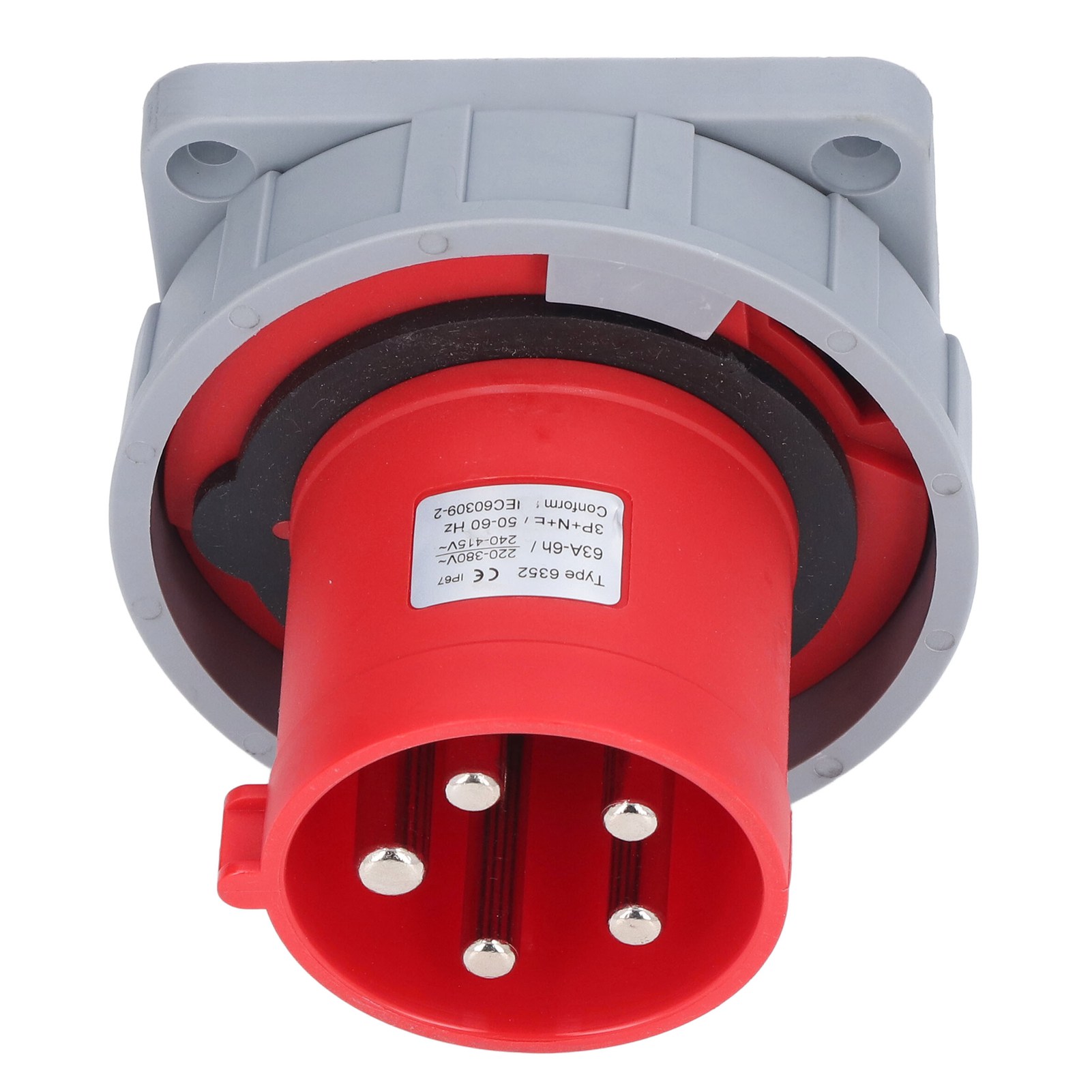Wasserdichter 5-poliger Industriestecker Aus Messing Und Nylon, 63 A, 220–380 V, Für Luftfahrtanschlüsse