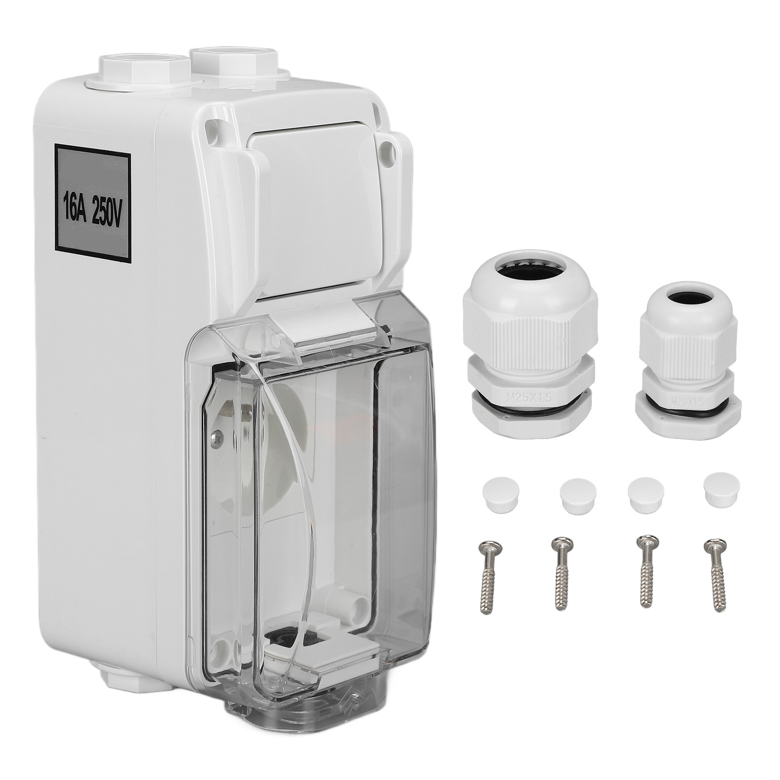 Wasserdichte Steckdose (ip66) Mit Wippschalter Und Abs-gehäuse, Französischer Standard 250 V 16 A
