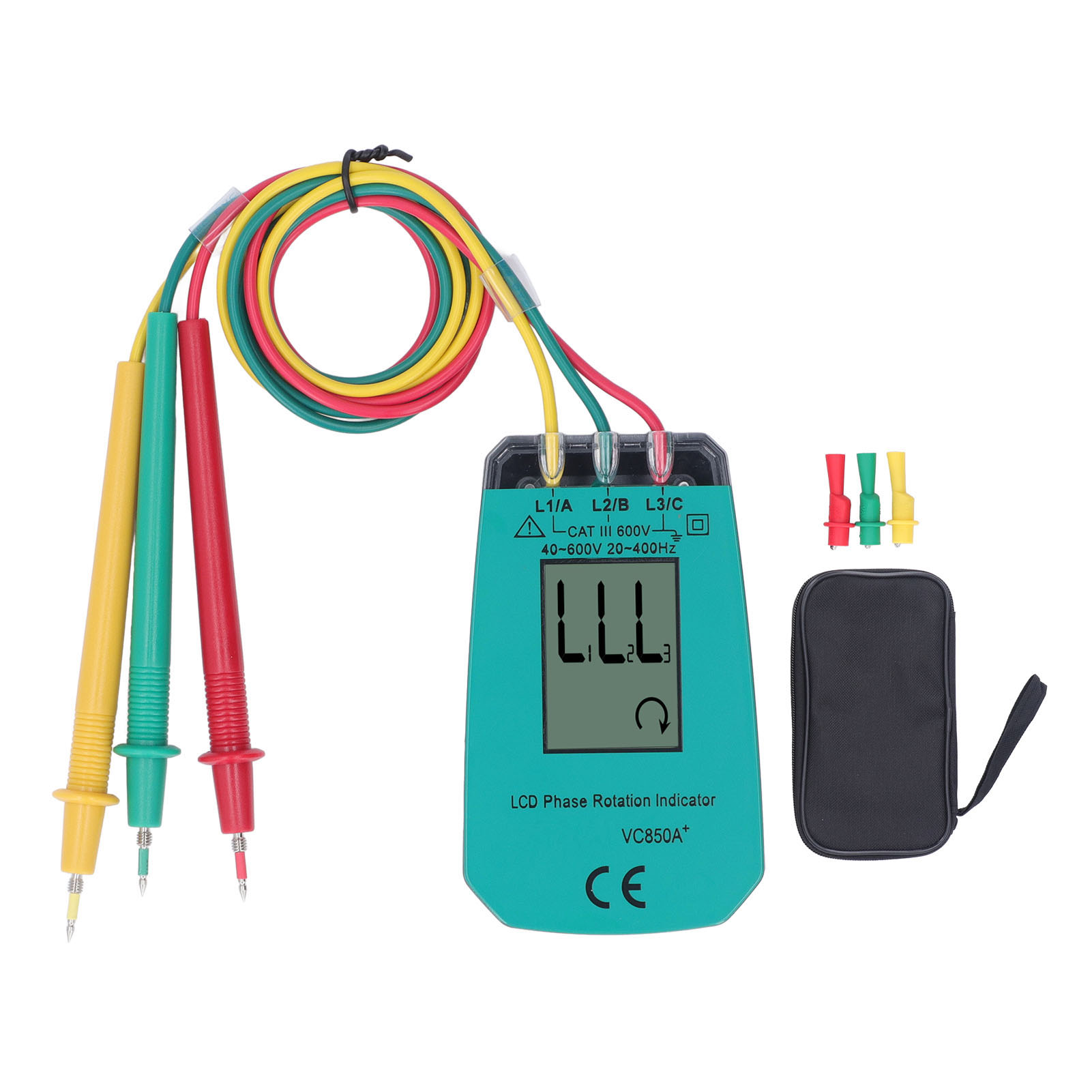 Phasenfolgeprüfgerät Mit Lcd-anzeige, Drehdetektor, 40–600 V, Für Elektrische Prüfungen