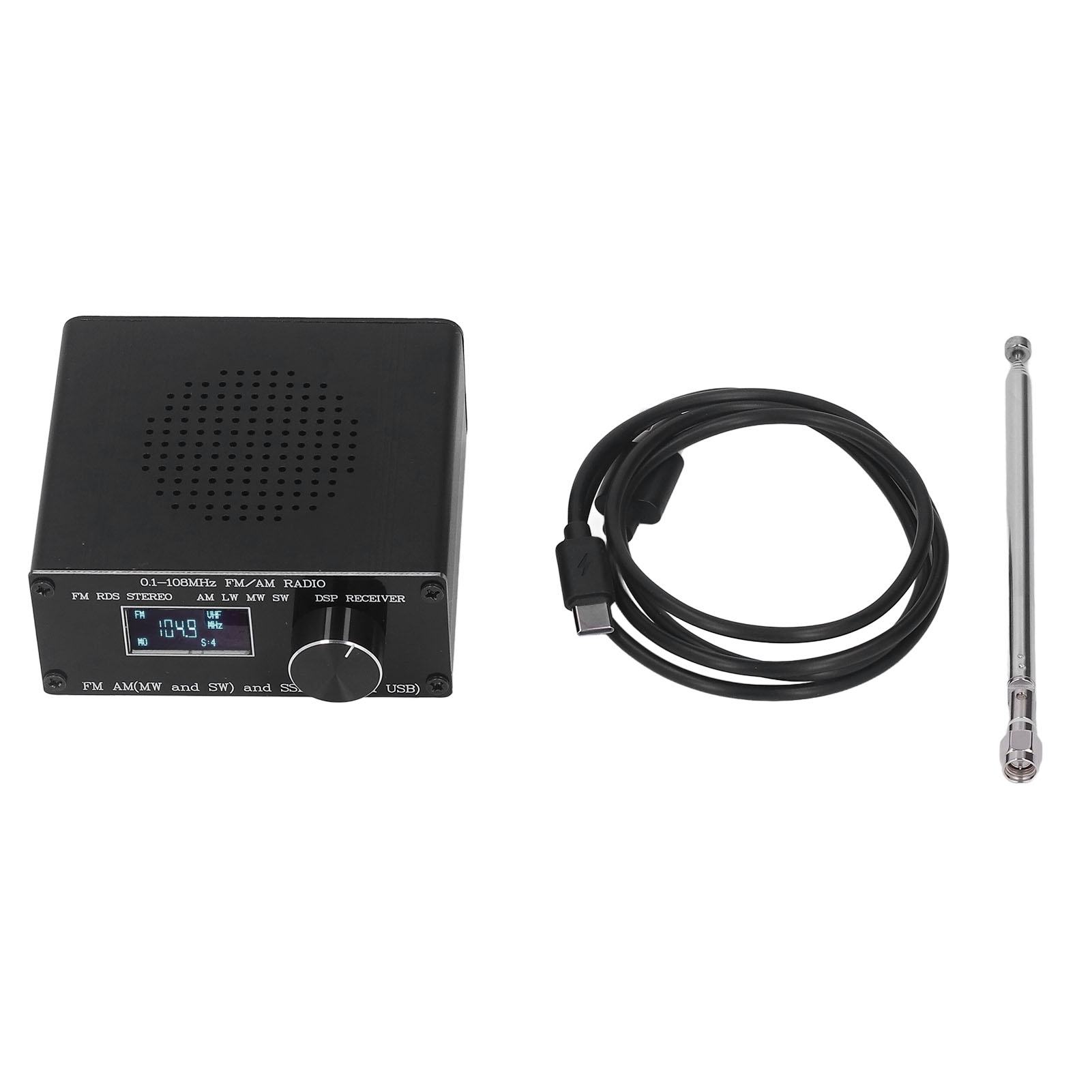 Fm/am/ssb-radioempfänger Mit 0,96-zoll-display, Usb- Und Sma-zubehörset