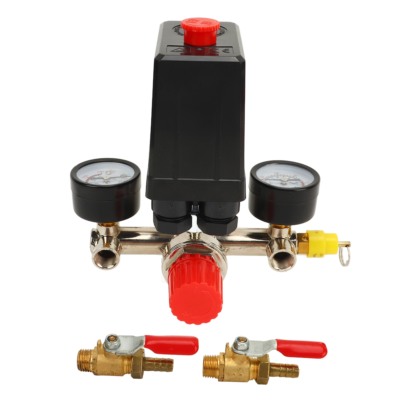 Kompressordruckschalter 0-180 Psi Mit Regler Und 2 Manometern