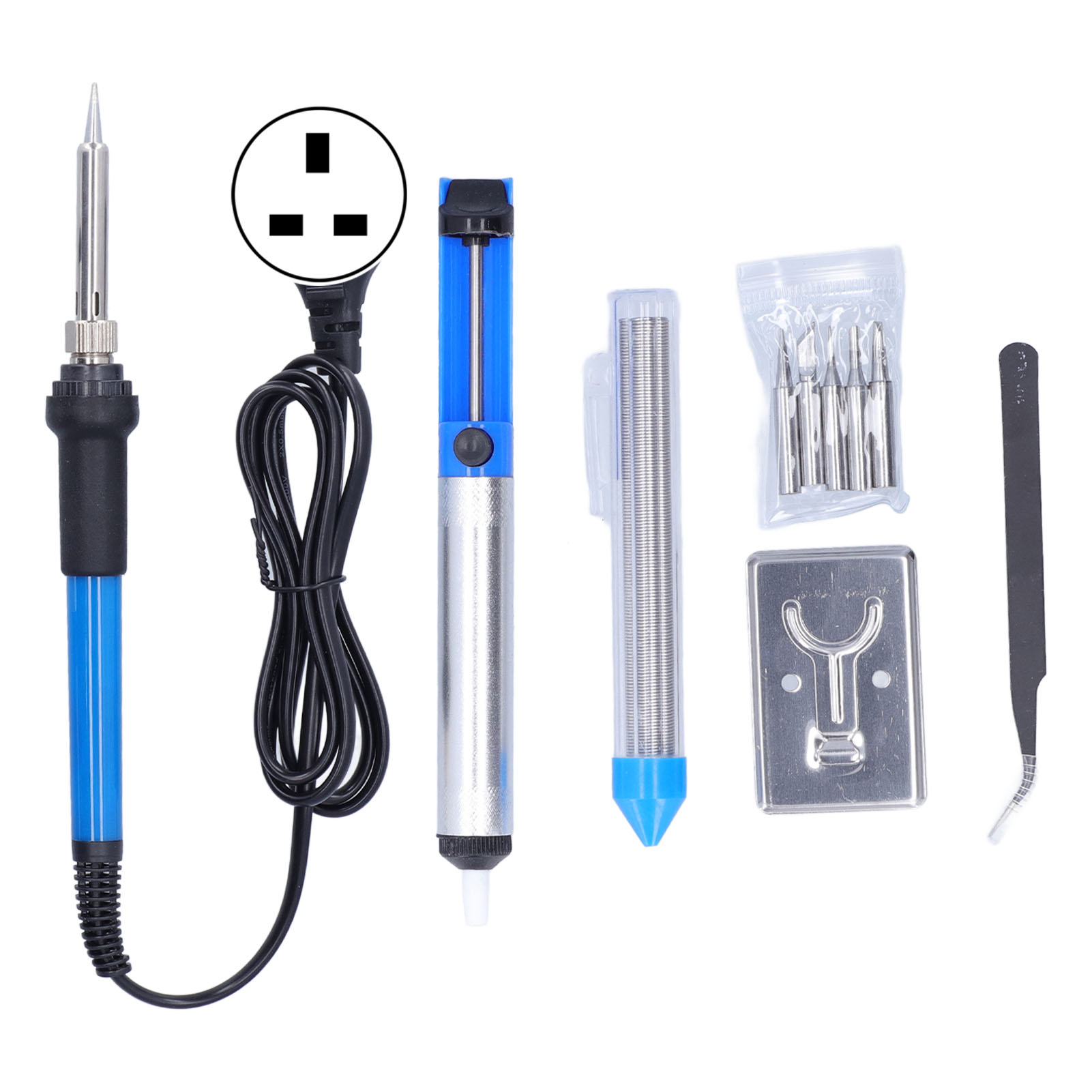 60-w-lötkolben Mit Einstellbarer Temperatur Und Lötdraht, Für Heimwerkerarbeiten Und Reparaturen, Uk-220-v-stecker