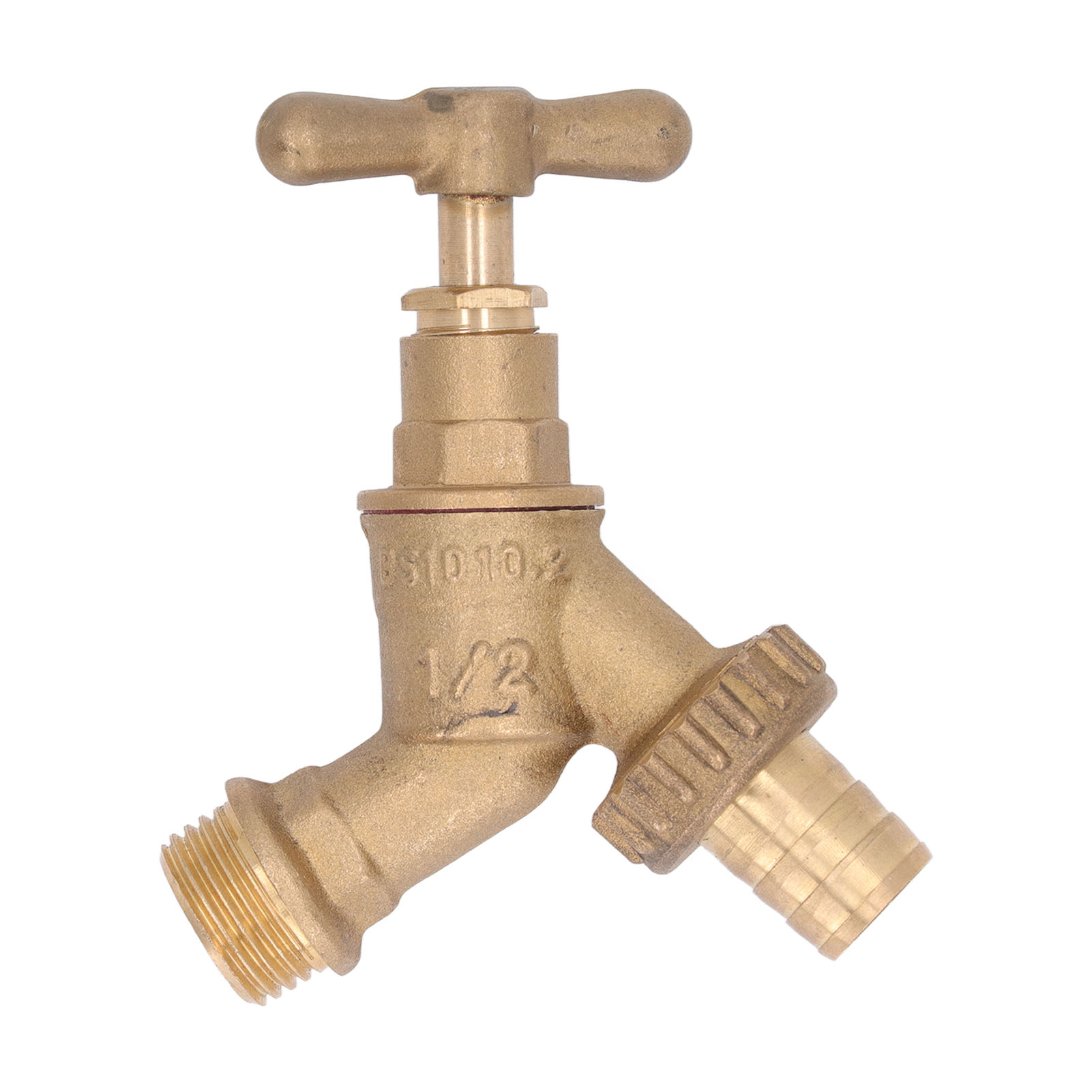 Gartenwasserhahn Aus Messing, 1/2"-auslass, 3/4"-einlass, Robuster Bewässerungshahn Für Den Gewerblichen Einsatz