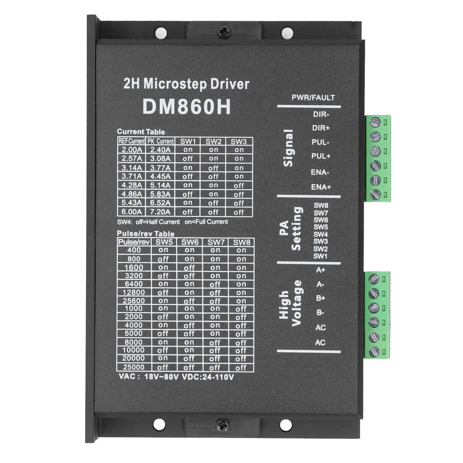 Dm860h Schrittmotor-pwm-controller Mit Gehäuse, Einstellbar 2 Phasen Für 57 Und 86