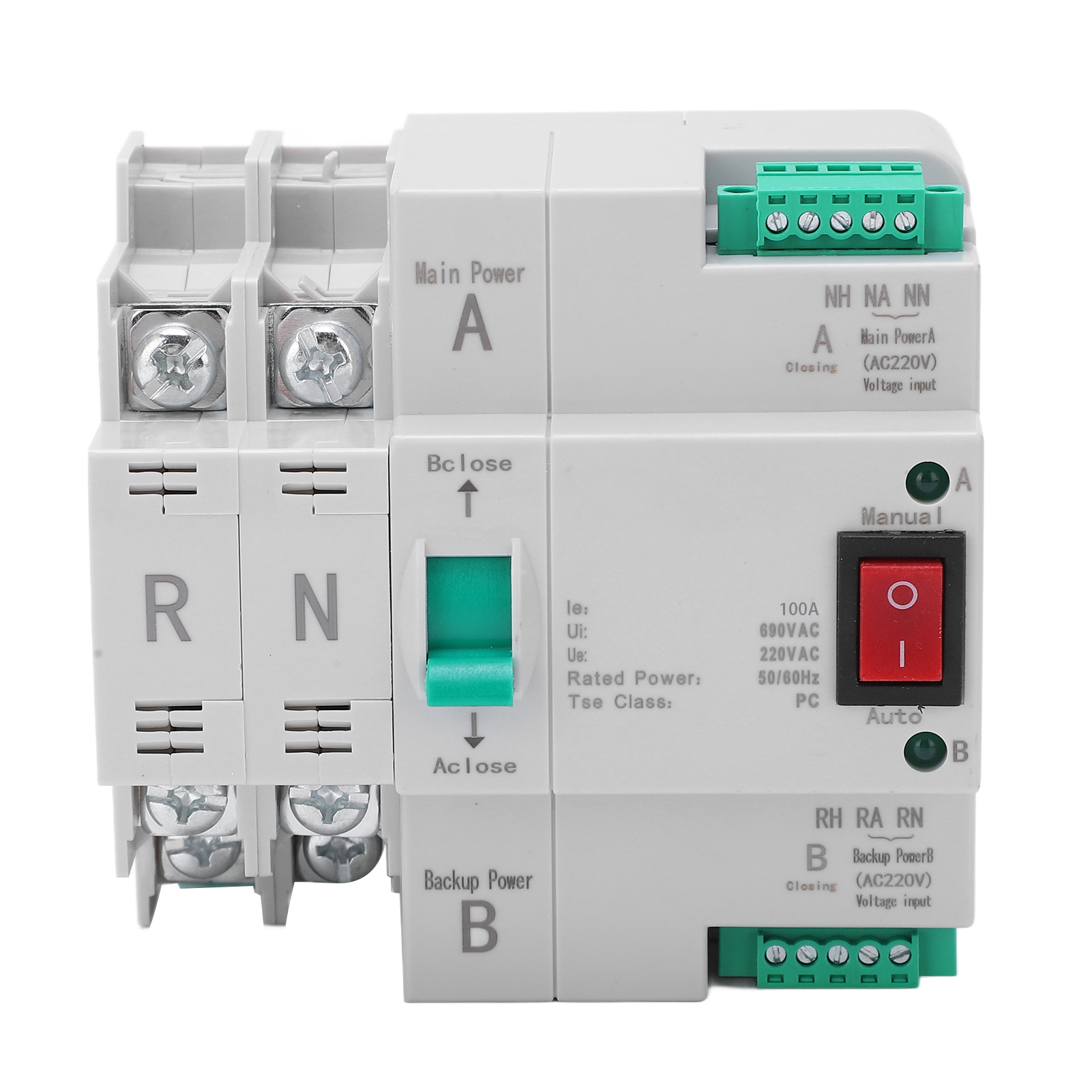 Automatischer Umschalter, Duale Stromversorgung, 2-polige Din-schiene, 100 A, 220 V Ac Für Schnelles Umschalten
