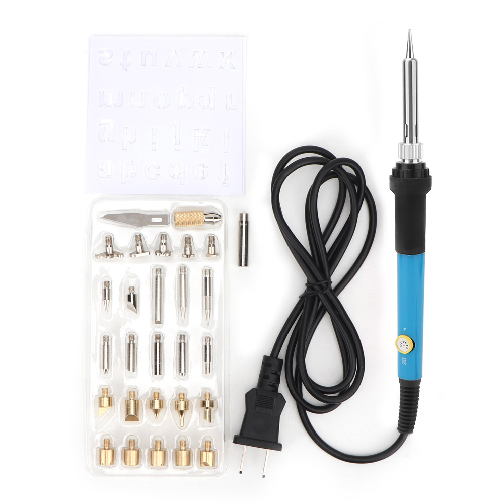 Elektrischer Lötkolben Mit Einstellbarer Temperatur Und 27 Blauen Lötspitzen Für 110 V (us-standard).