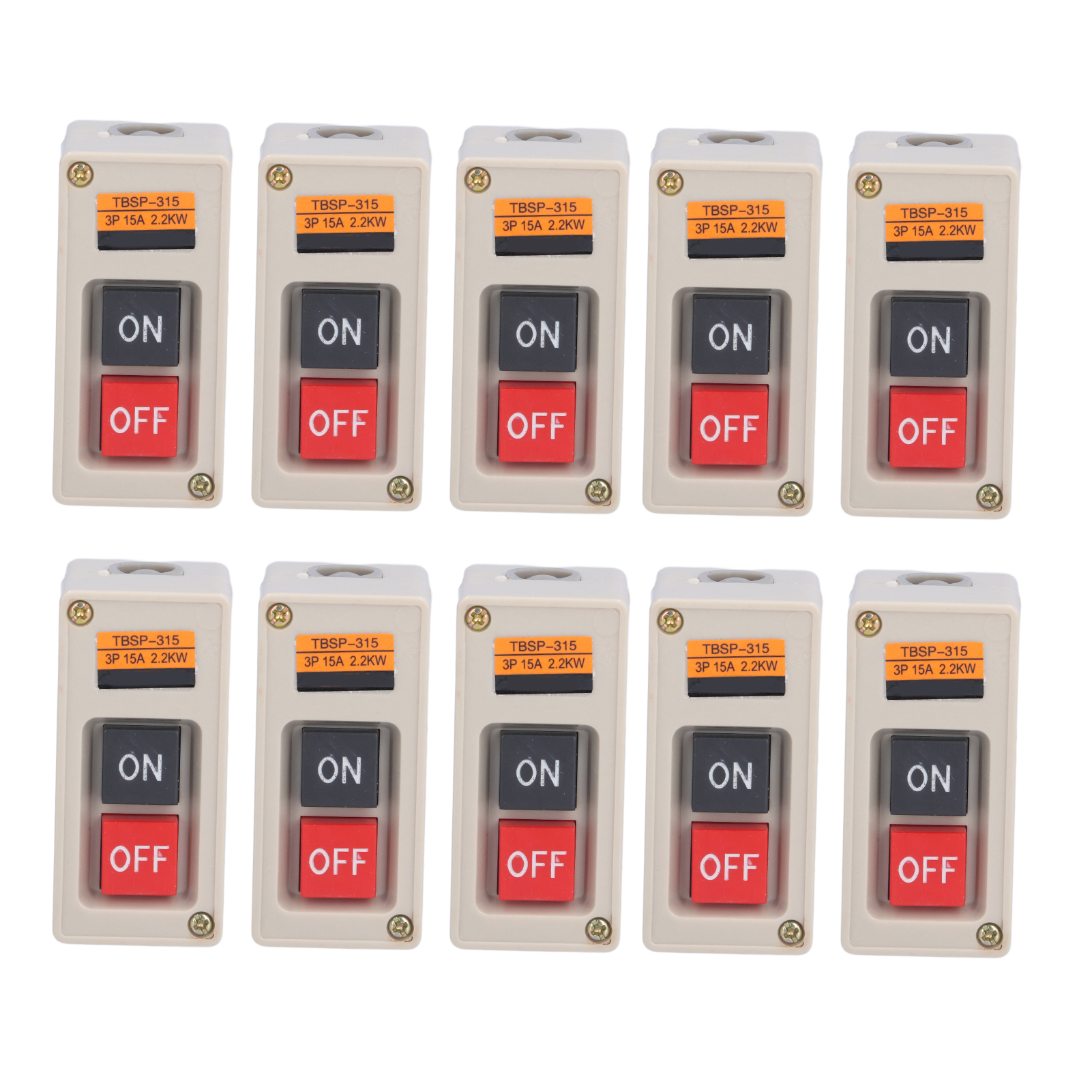 10 Drucktaster 380 V 15 A Für Dreiphasige Ein/aus-stromsteuerung, Tbsp-315 Steuerkasten