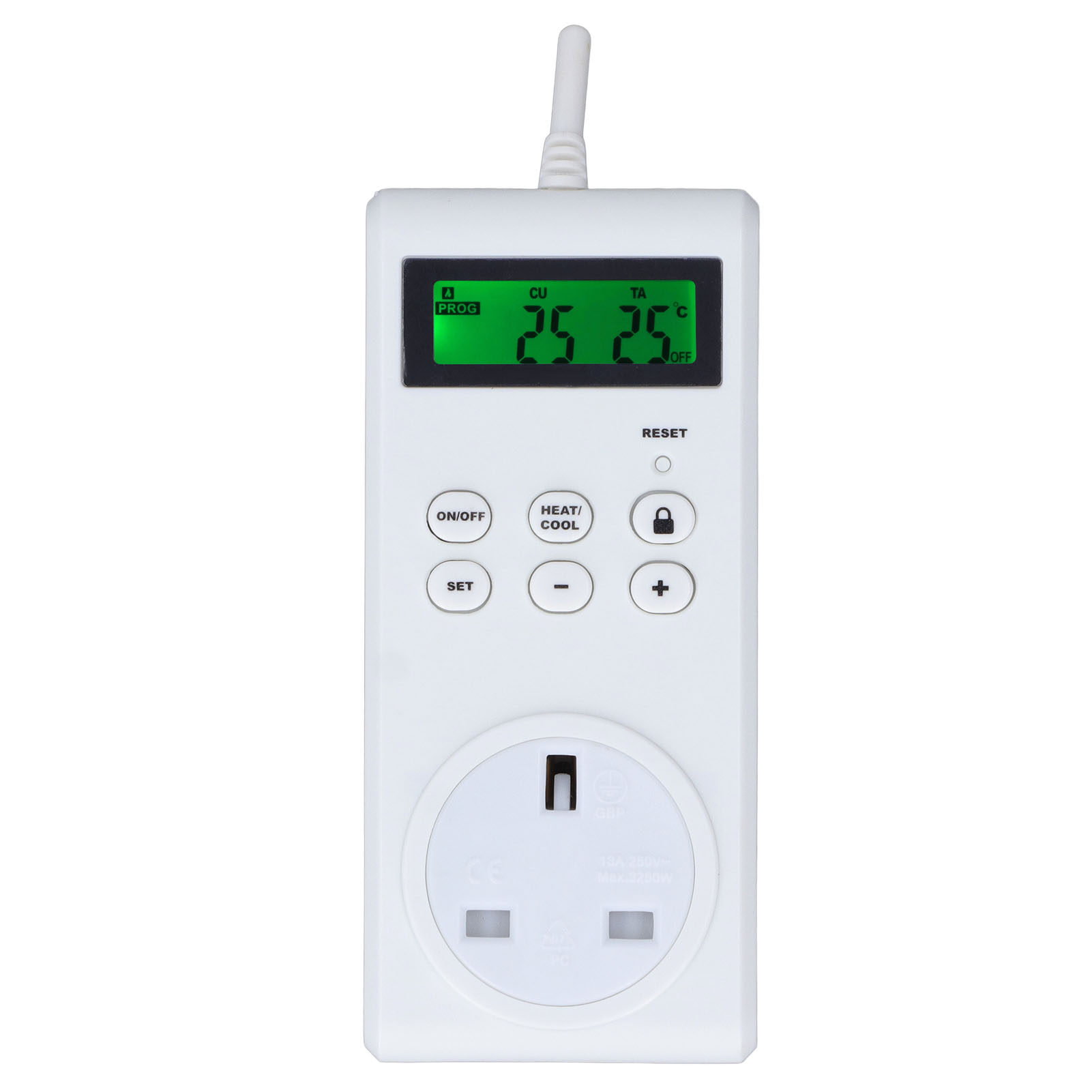 Kabelloser Smart-thermostatstecker, Programmierbarer Automatischer Temperaturregler, Kompatibel Mit Britischen 250-v-steckern