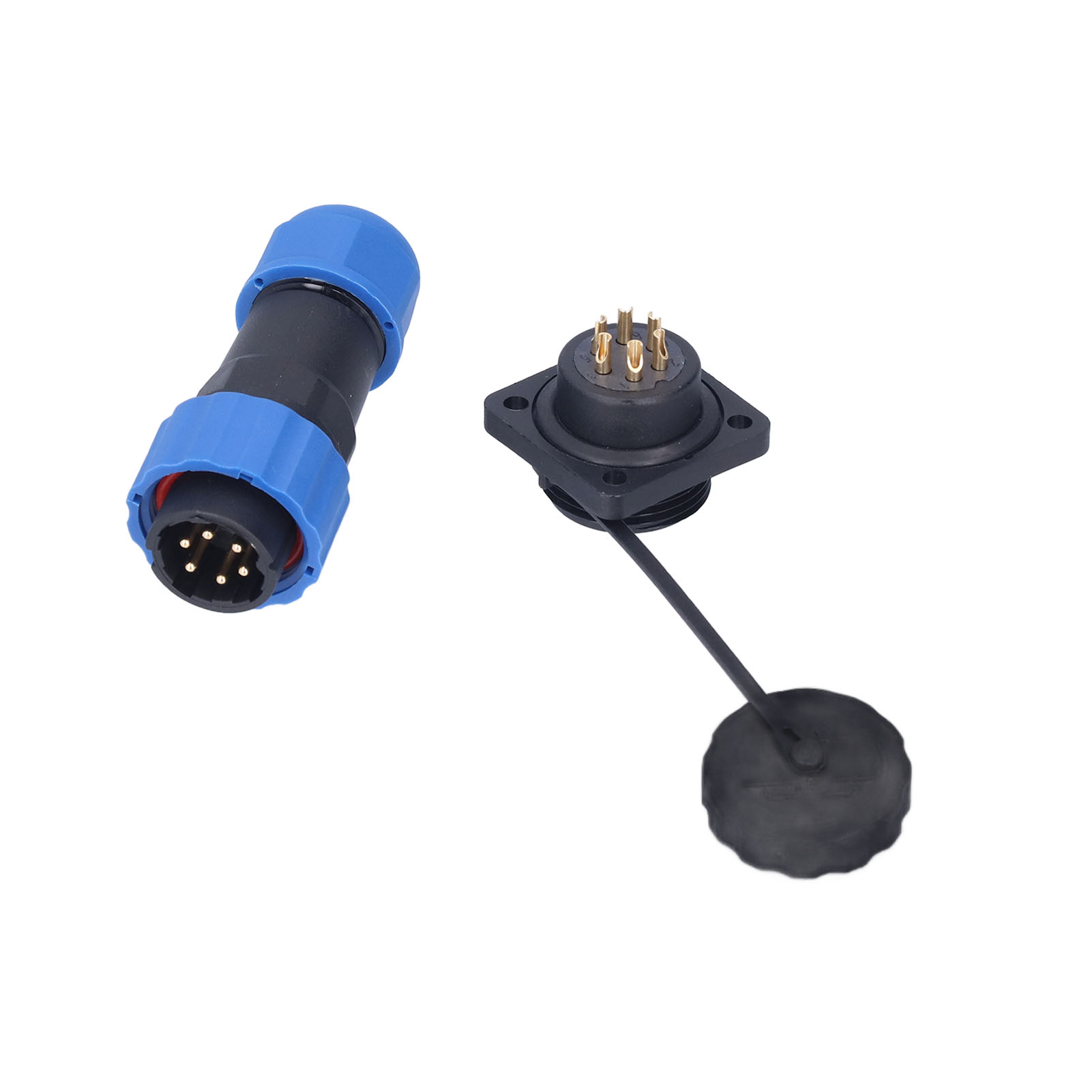 Wasserdichter, Quadratischer Luftfahrtstecker Sp206, 380-v-stromanschluss Mit Stiften Und Klemmen