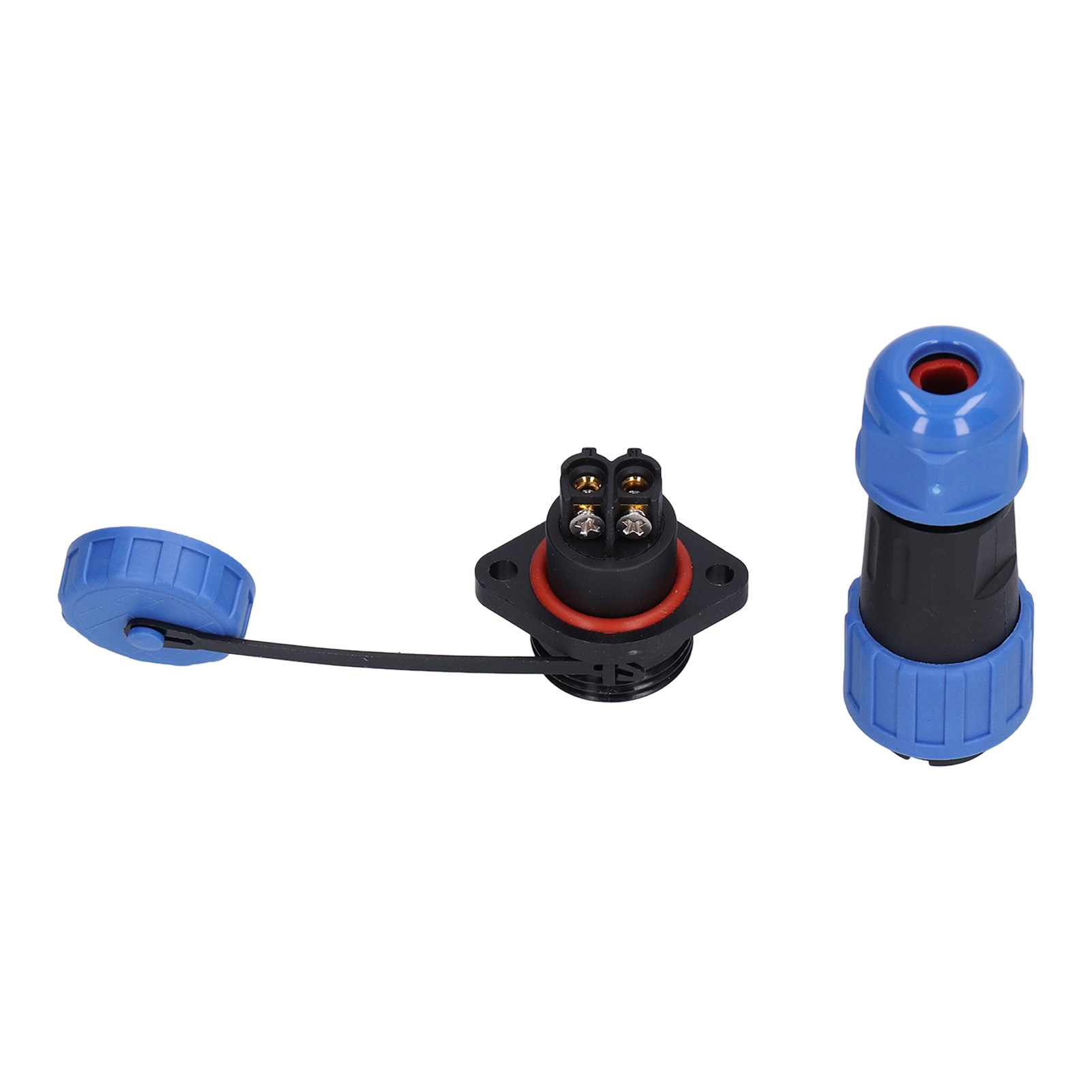 Ip68 Wasserdichter 2-poliger Luftfahrtstecker 250 V 20 A Flanschanschlusskabel Lp16