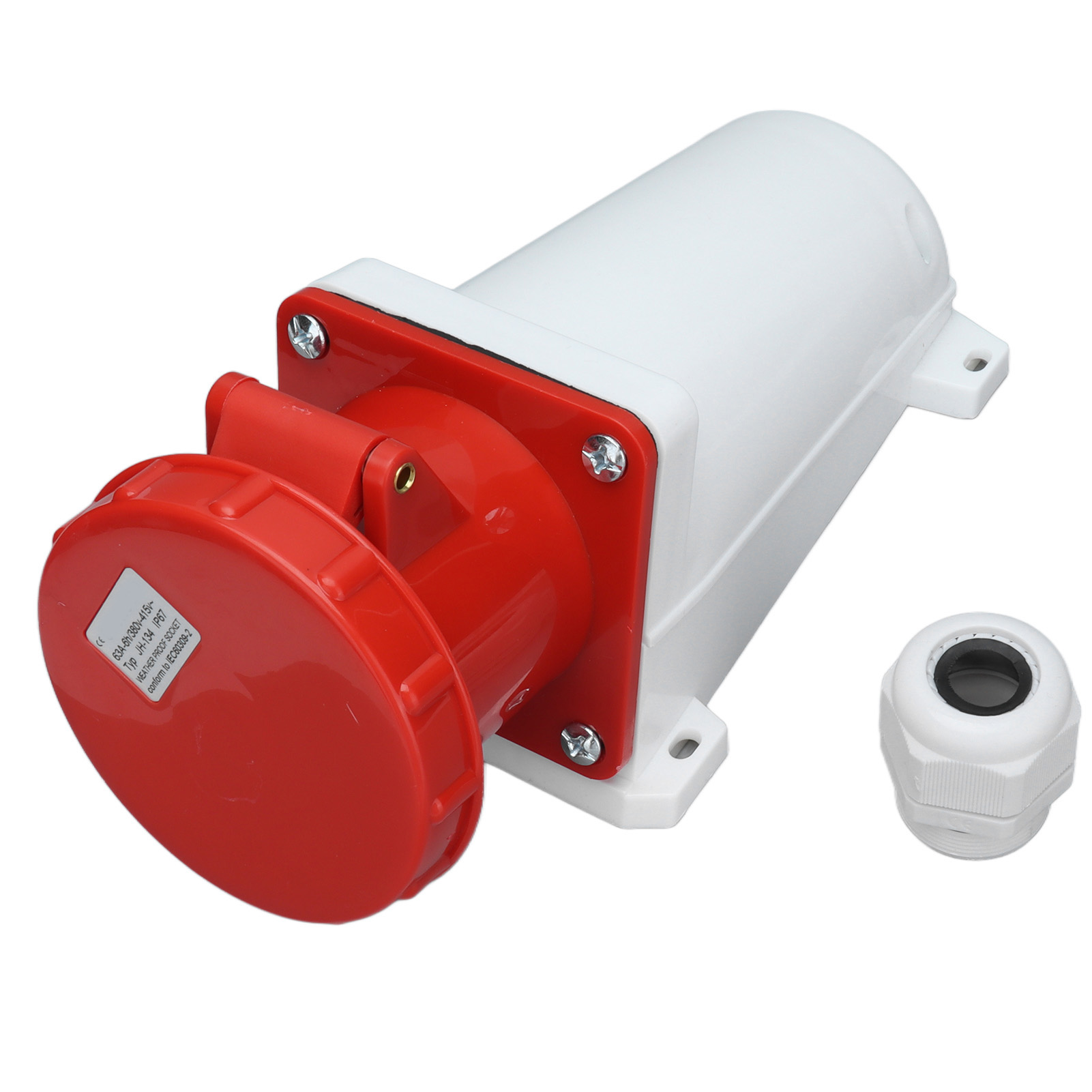 Industrielle 3p+e 4-polige 63a Ip67 Wasserdichte 380v-415v Aufputzsteckdose