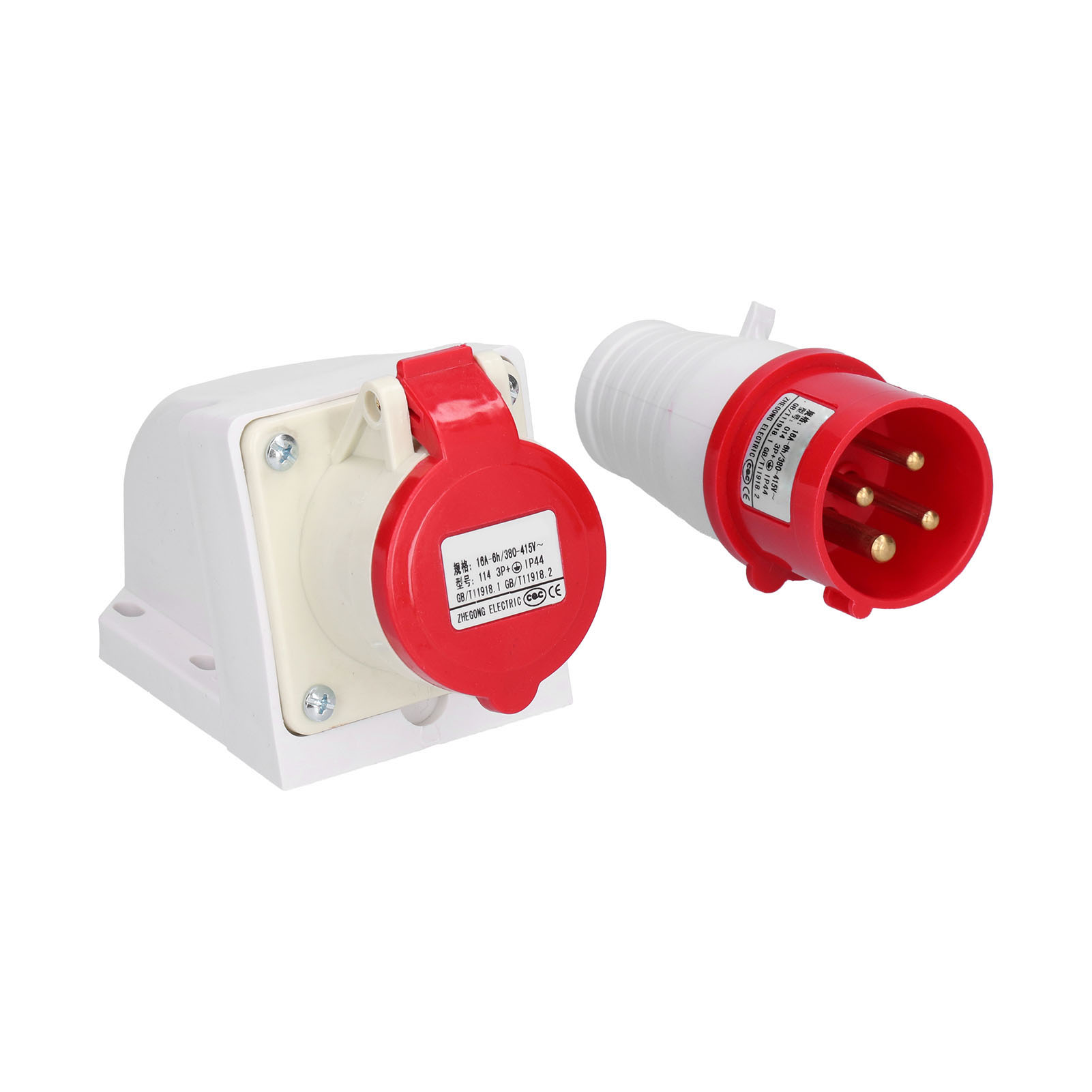 Ip44 3-phasige 4-polige 380v 16a Aufputz-industriesteckdose, Wasserdicht