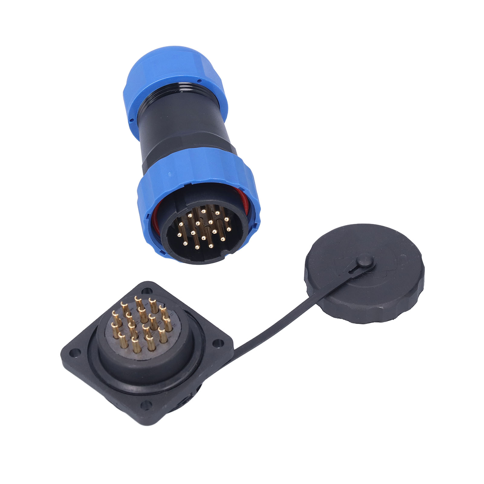 Ip68 Wasserdichter 4-poliger Quadratischer Stromstecker (stecker/buchse) Sp2816 Für Luftfahrtanwendungen, 380 V, 10 A