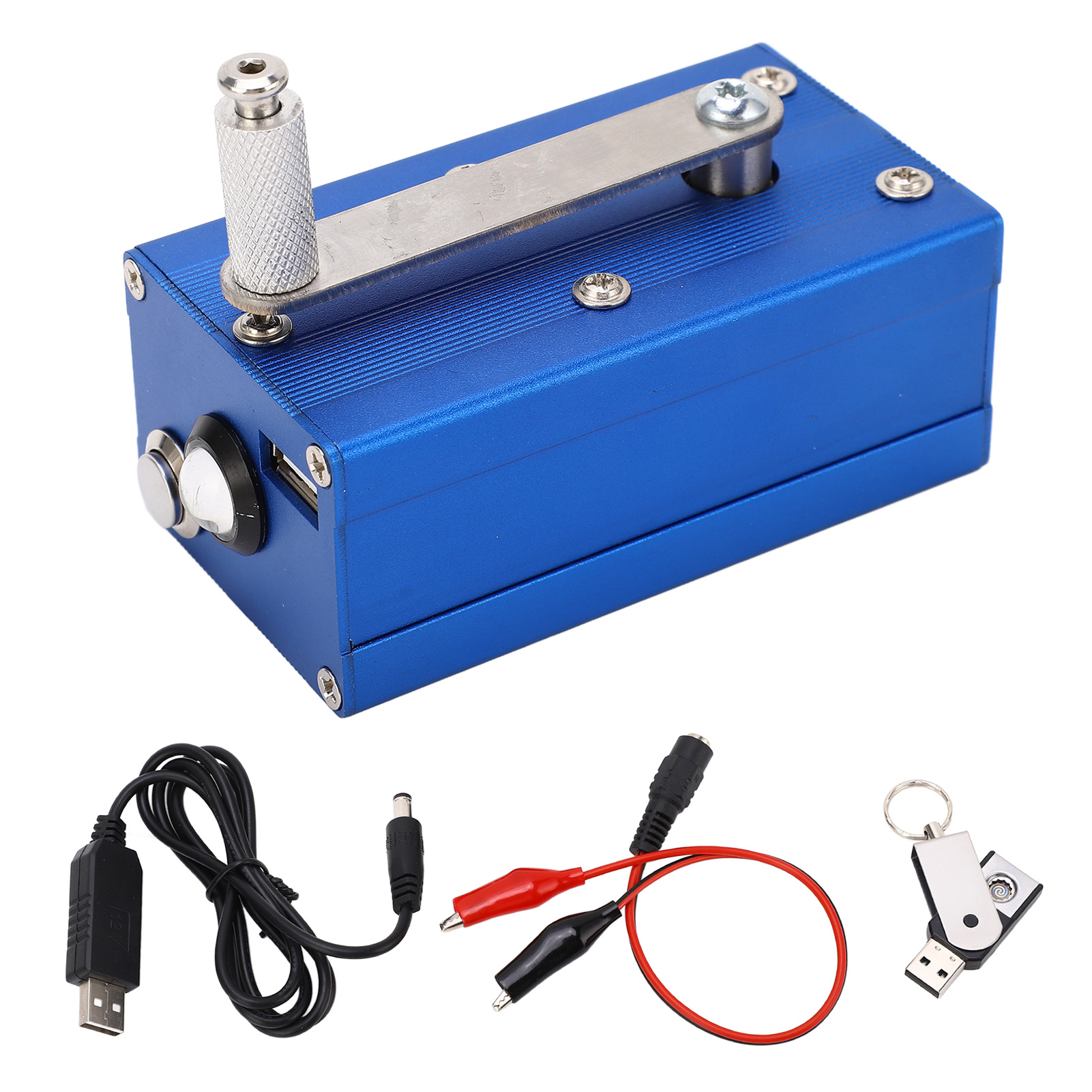 Tragbarer Handkurbelgenerator Mit Cob-lampe Und Usb-anschluss Zum Notladen Im Freien