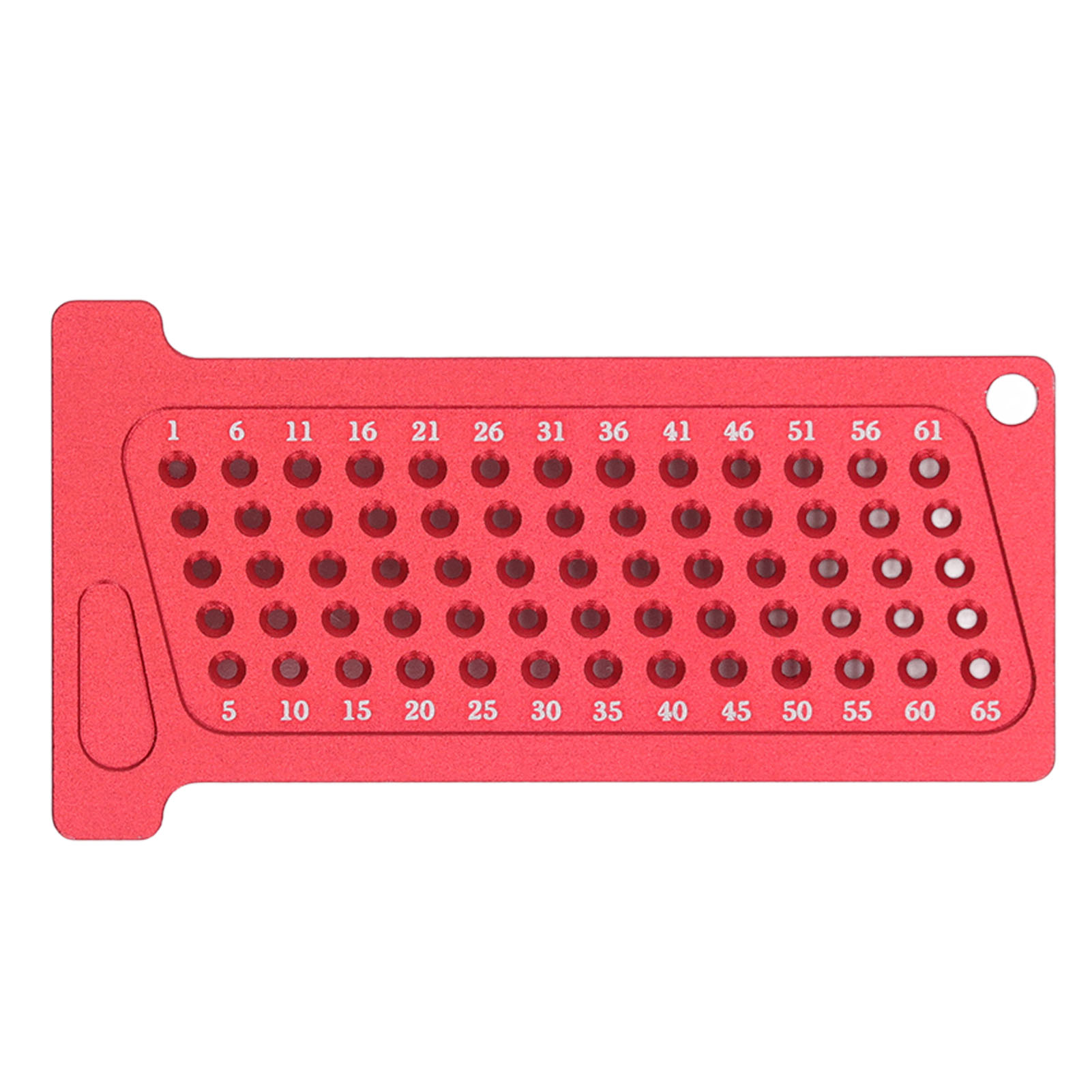 65-mm-lochmarkierungslehre Aus Aluminiumlegierung, Tragbares Lineal Für Holzbearbeitung Und Heimwerkerarbeiten, Rot.