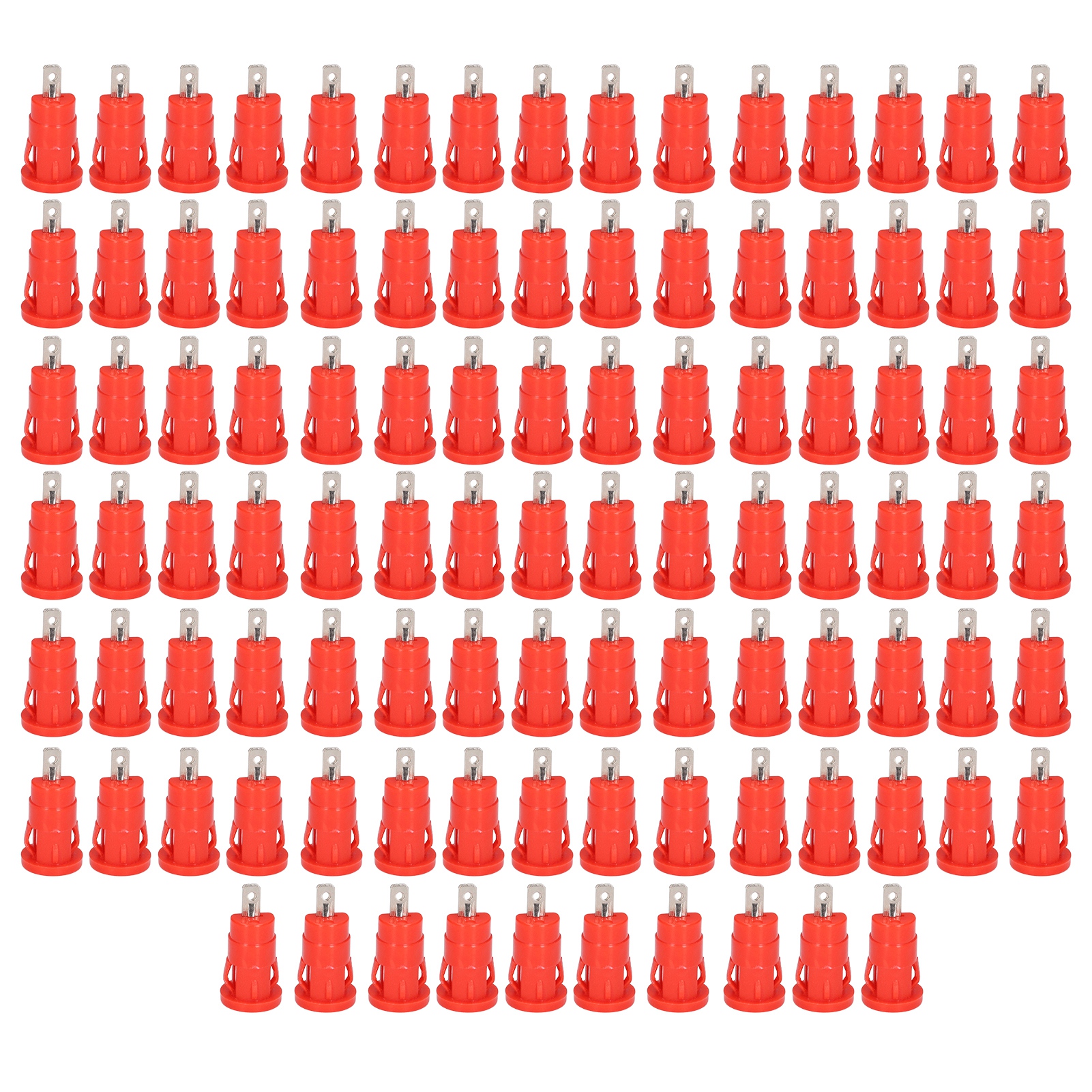 100 Stück 4-mm-bananenstecker, Ringkabelschuhe, Vernickelt, Verbindungsblockadapter, Rot