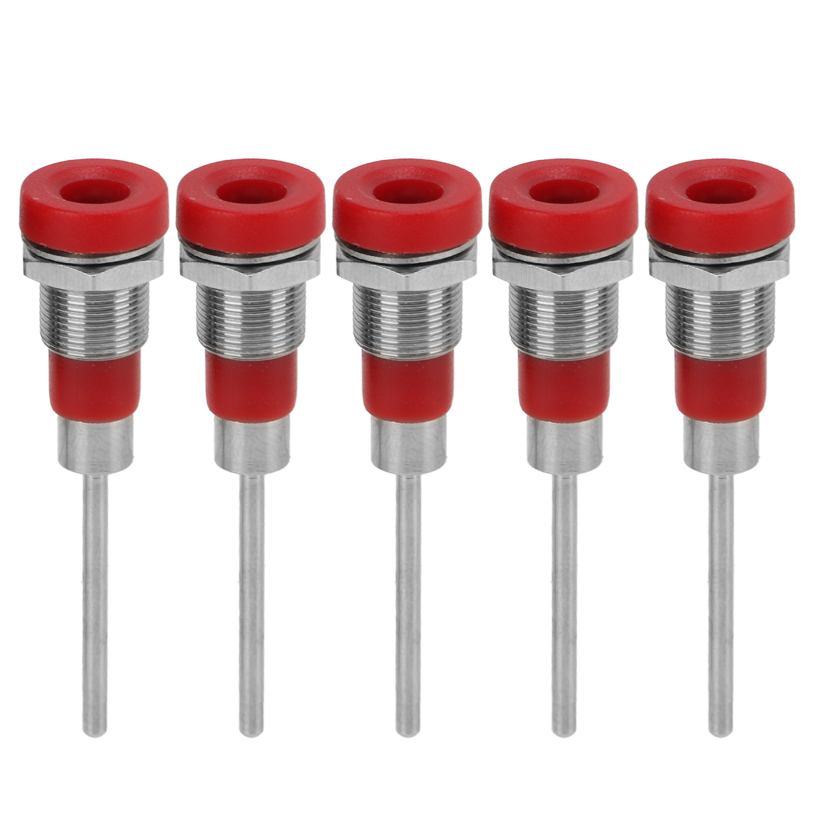 5-teiliges Set Mit 4-mm-bananensteckern, Vernickeltem Messing, J.40013, Rot
