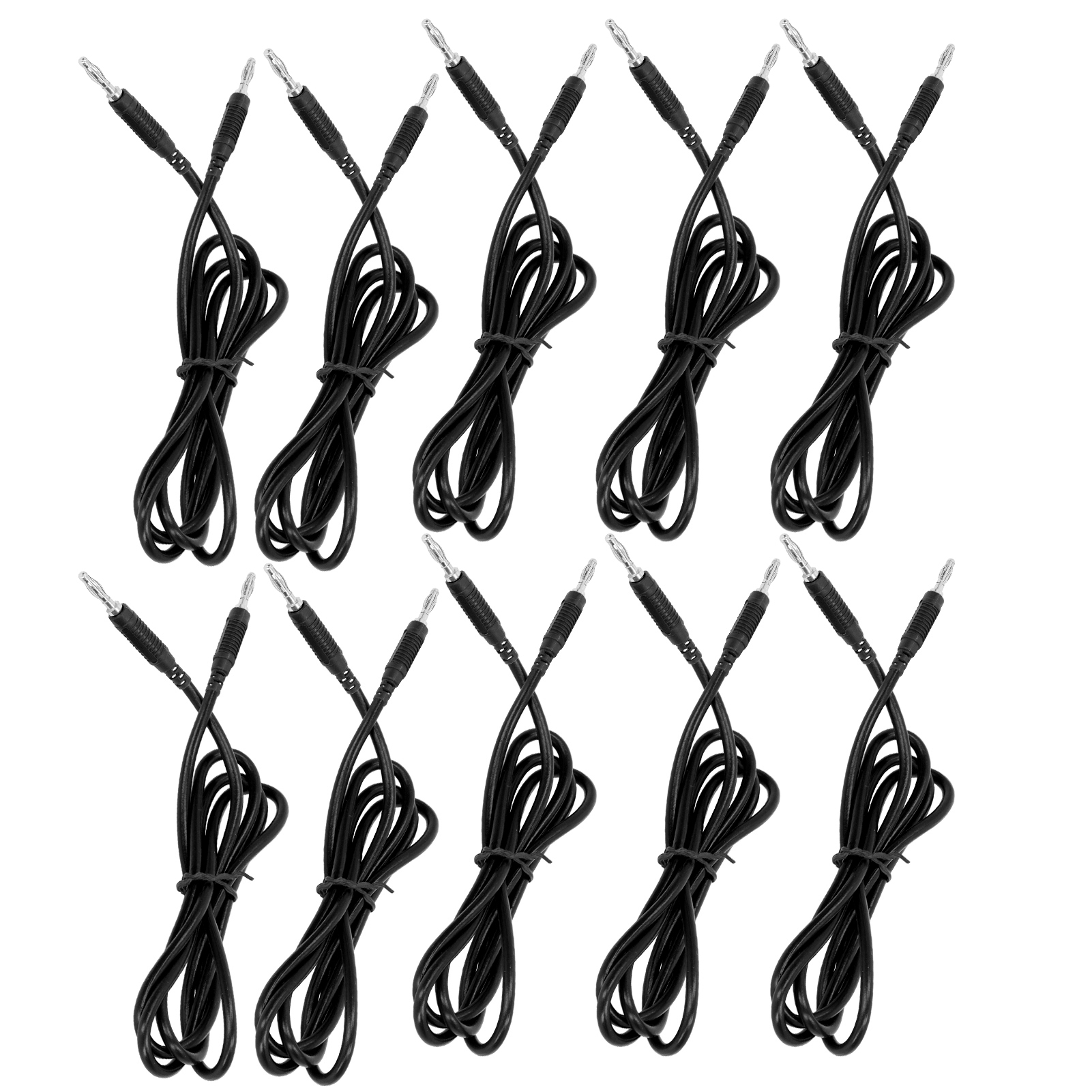 10 Bananenstecker-prüfleitungen, 4 Mm Stecker-stecker, Messing Pa, 32 A 1000 V Für Elektrische Anwendungen, Schwarz