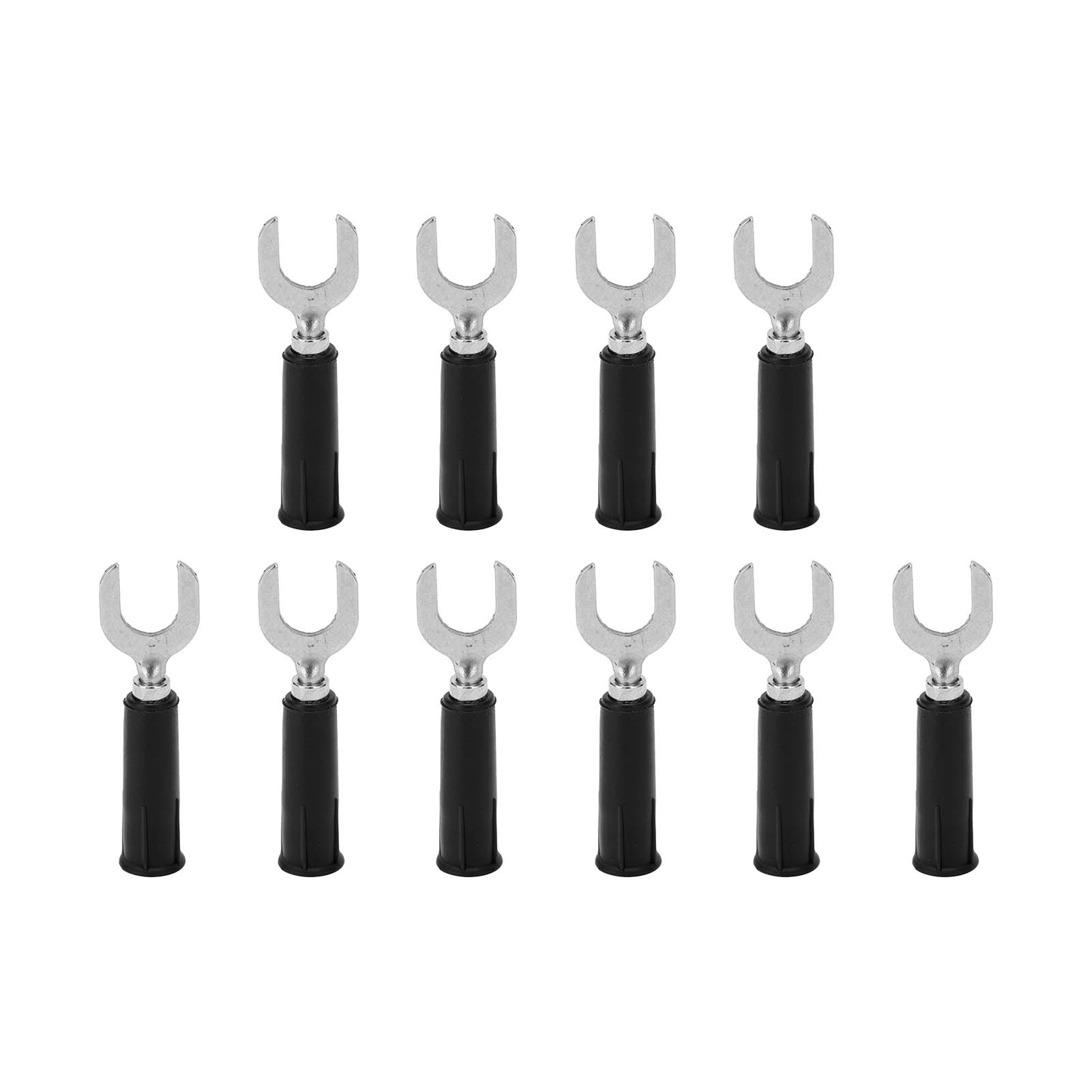 10 Stück Bananenstecker Typ U Messing Pvc Schwarz 4 Mm / 0,2 Zoll Bohrung 8 Mm / 0,3 Zoll Für Elektrische Kabel
