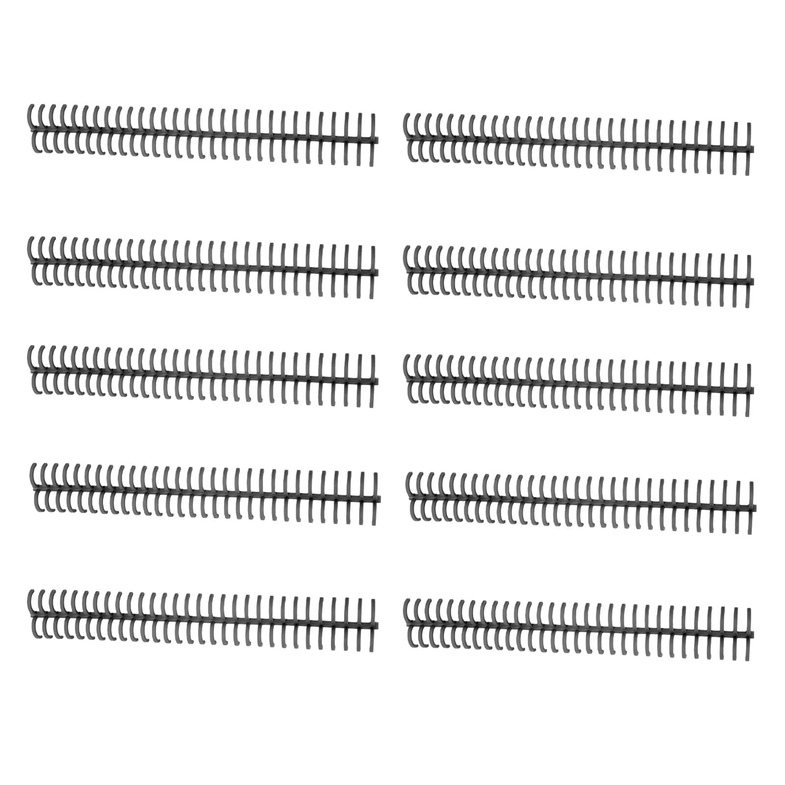 10 Stück 16-mm-spiralbinderinge Für 130 Blatt, 30-loch-kamm, Komplettset, Schwarz