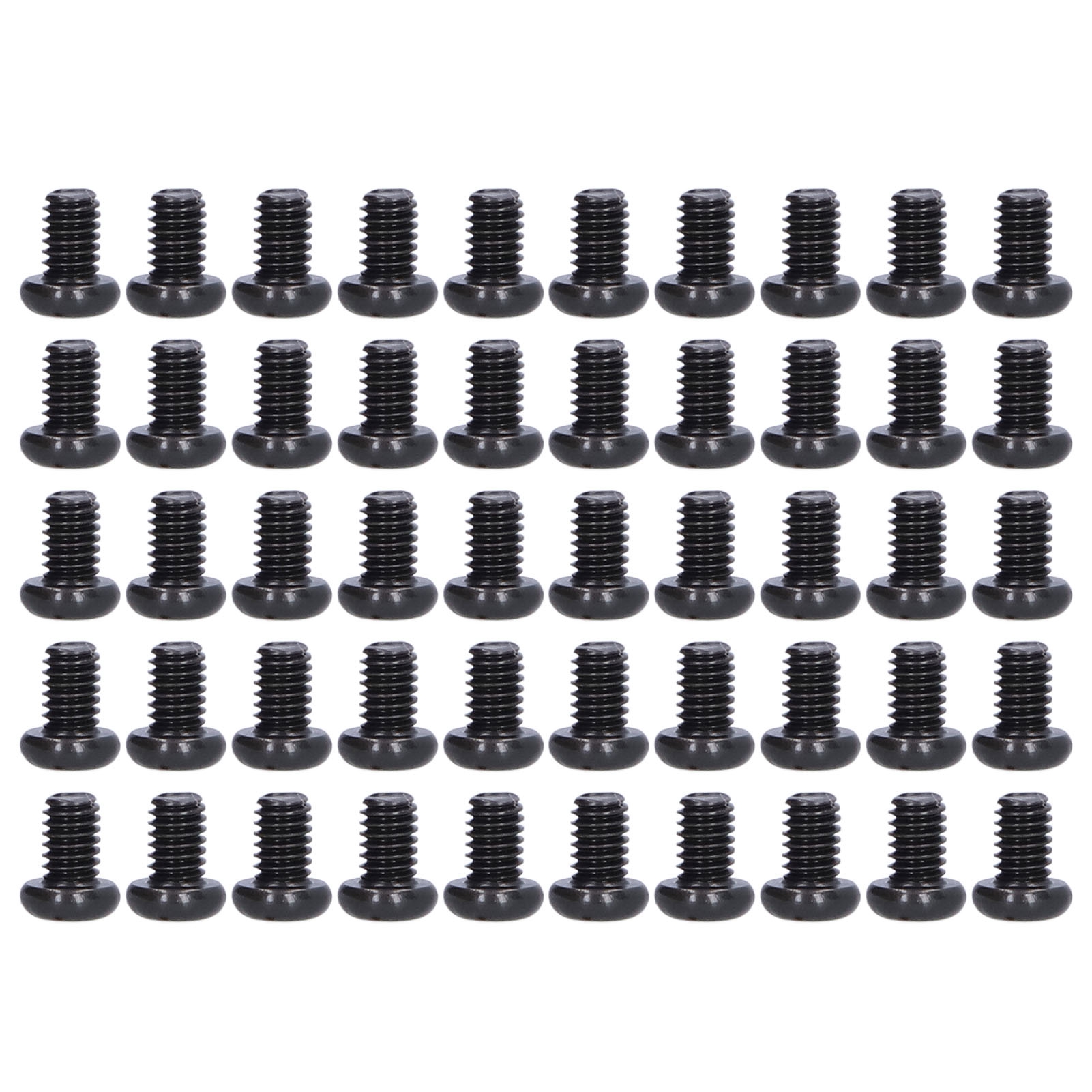 50 M4x6 Schwarz Verzinkte Zylinderkopf-maschinenschrauben, Vollgewinde, Packung Mit 50 Stück, Stahlbefestigungsschrauben.