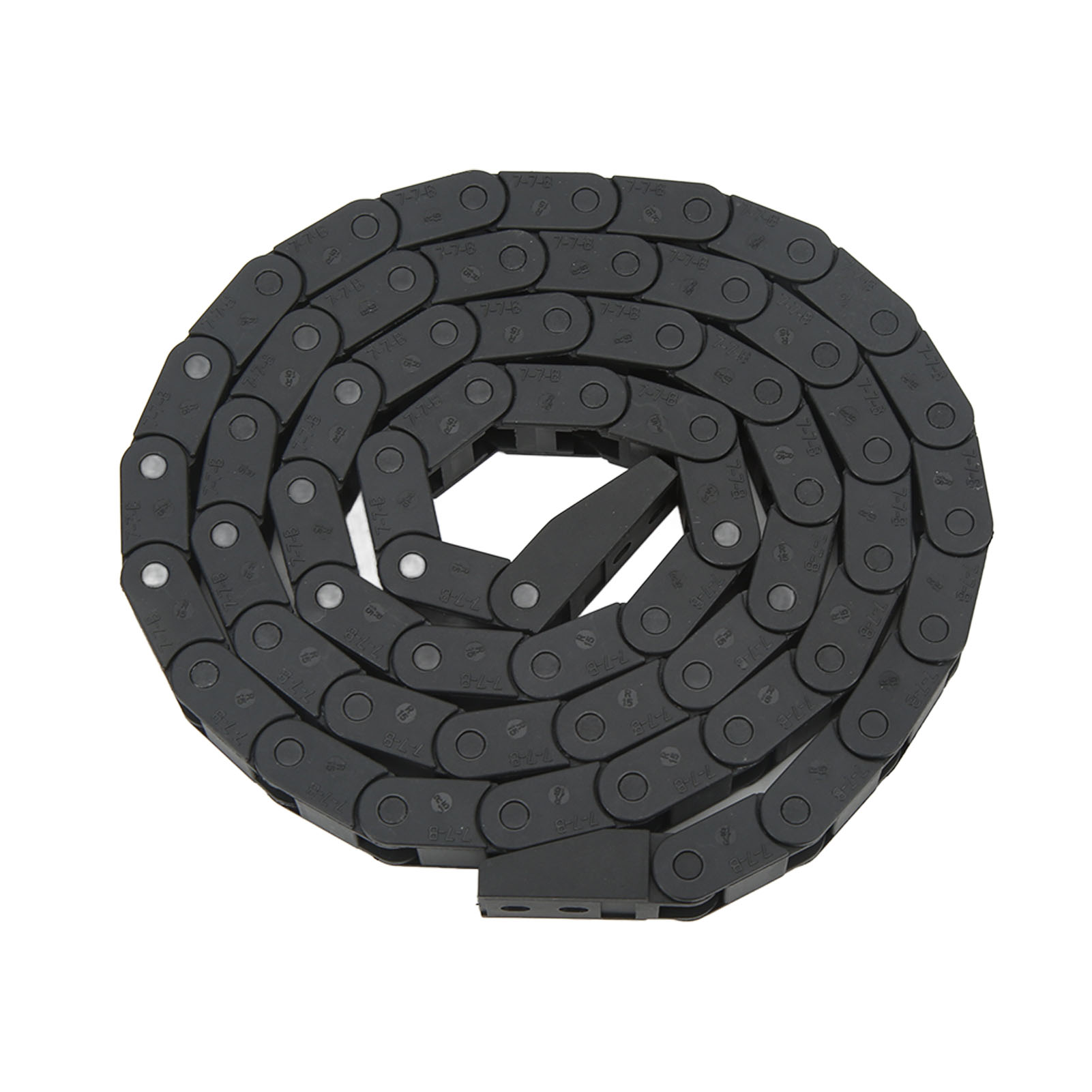Schwarze Kunststoff-kabelkette Mit Endverbinder Für Cnc-maschinen – Länge 1 Meter