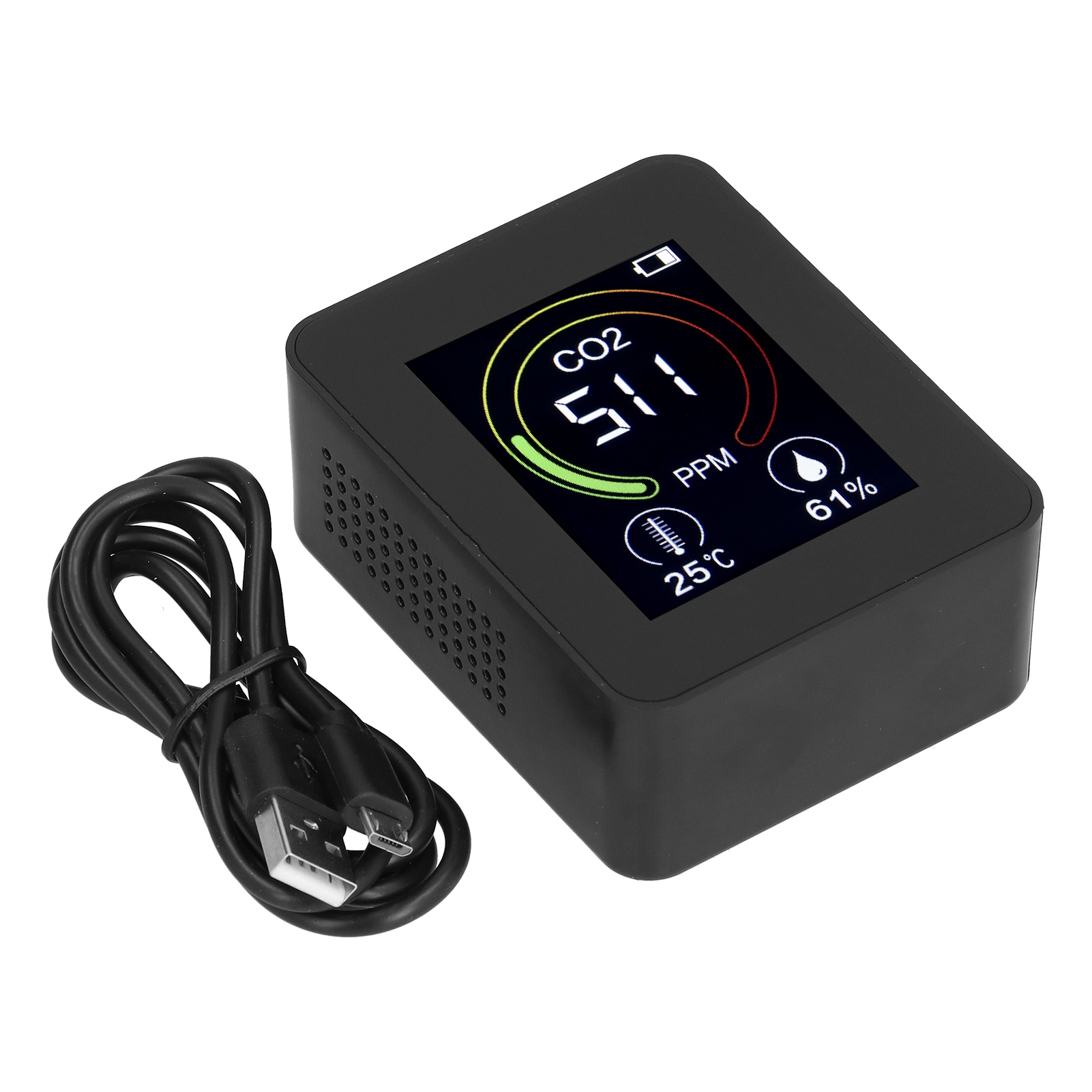 Zn-az-2co1 3-in-1 Smart Co2-detektor – Multifunktionaler Infrarot-luftmonitor, Schwarz