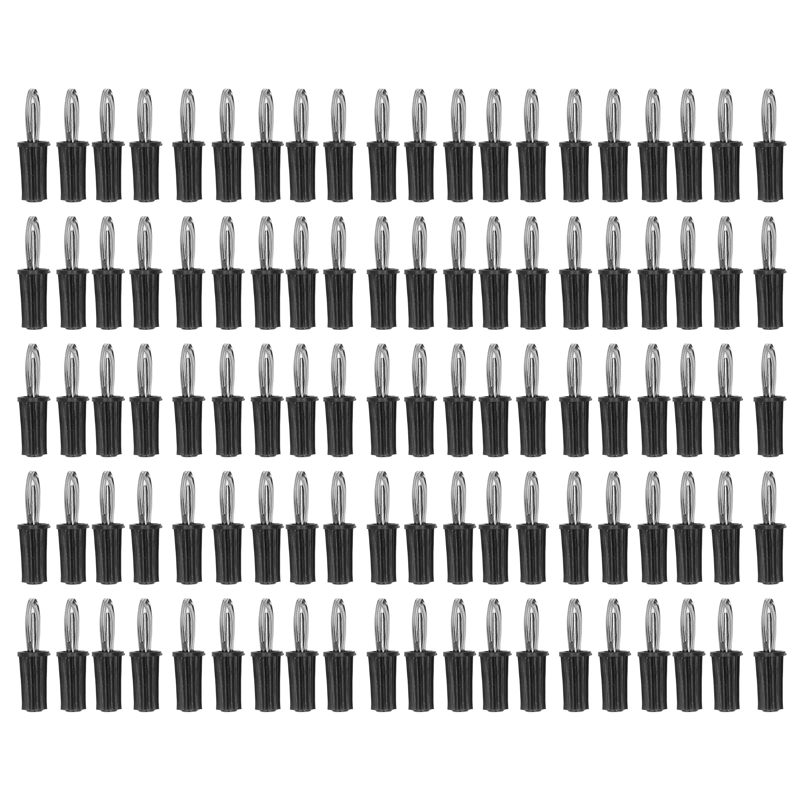 100 Stück 4-mm-bananenstecker, Abs, Vernickeltes Messing, Hochleistungs-elektroverbindungswerkzeuge, Schwarz