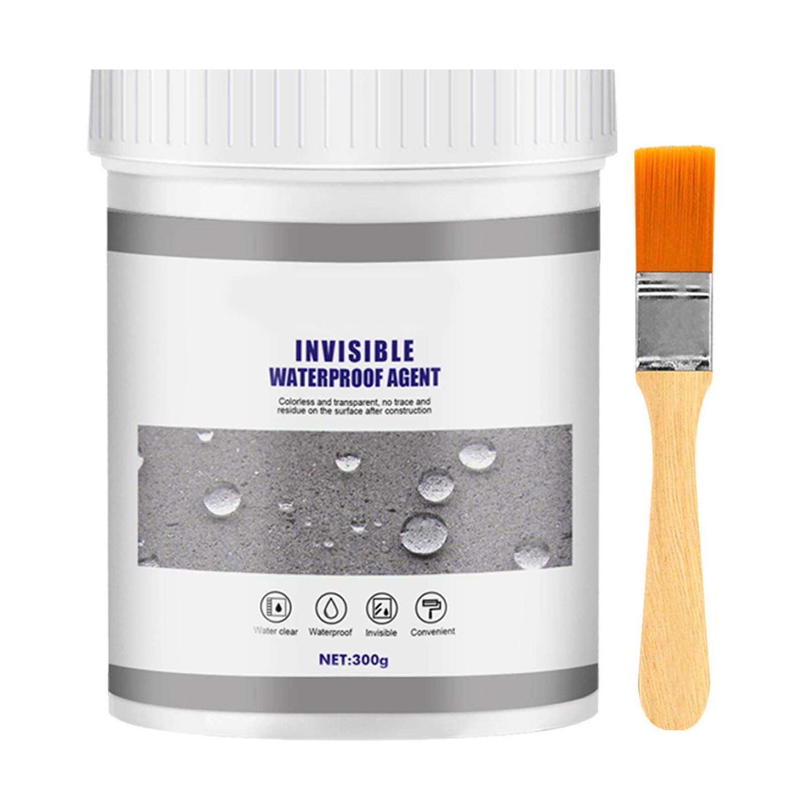 Wasserfeste, Transparente Dichtmasse Für Fliesen Und Zement, Auslaufsicher Und Isolierend, Mit Pinsel, 300 G