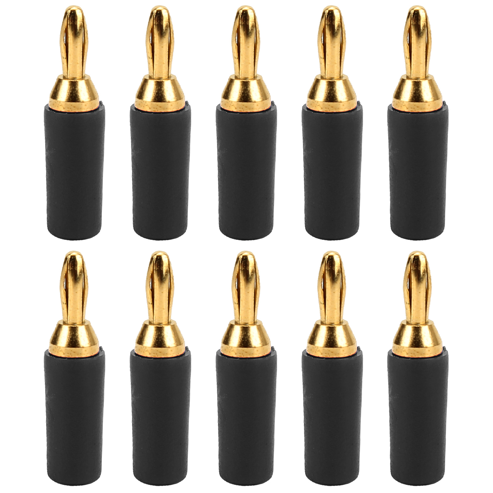 10 Stück 2,5 Mm Vergoldete Messing-bananenstecker J.10007 Für Messgeräte – Schwarz