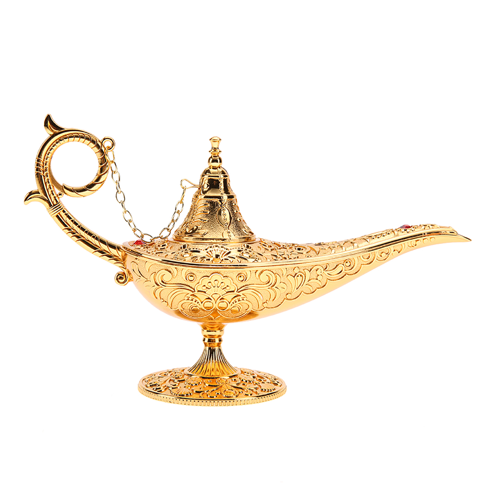 Aladdin-lampe, Magischer Wunschtopf Aus Geschnitztem Goldmetall, Wohndekoration