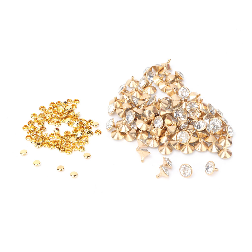 12 Mm Schnellnieten Mit Kristalleinlage Für Diy-lederbastelarbeiten (silber)