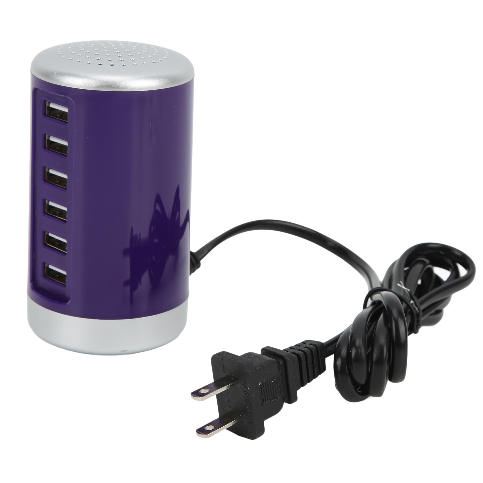 6-port-schnellladestation (30 W) Mit Intelligenter Erkennung, Usb-hub Für Tablets, 100–240 V Us-stecker, Lila