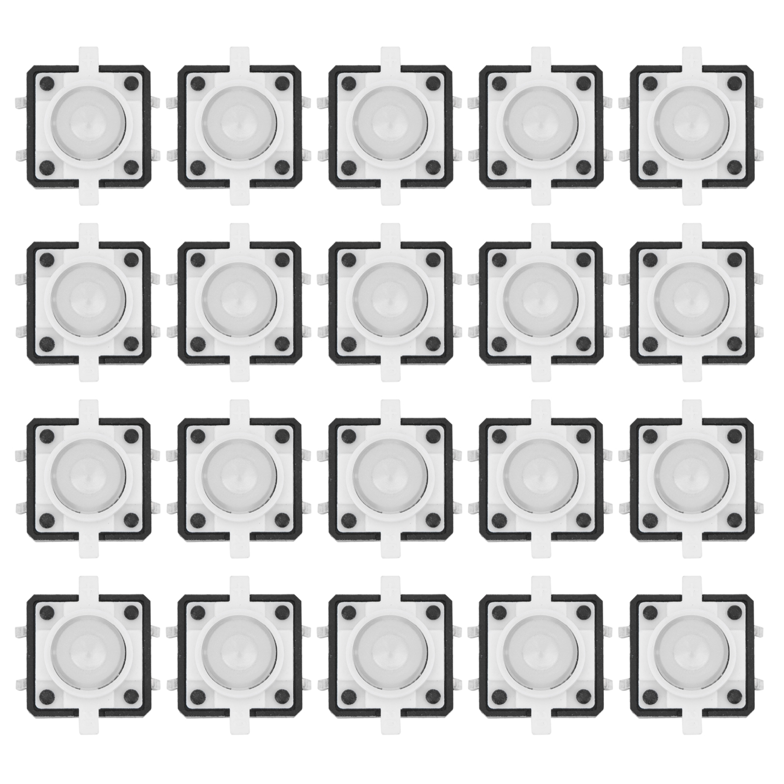 20 Stück Led-taster (weiß, Für Kurzzeitige Berührung), 12 X 12 X 7,3 Mm