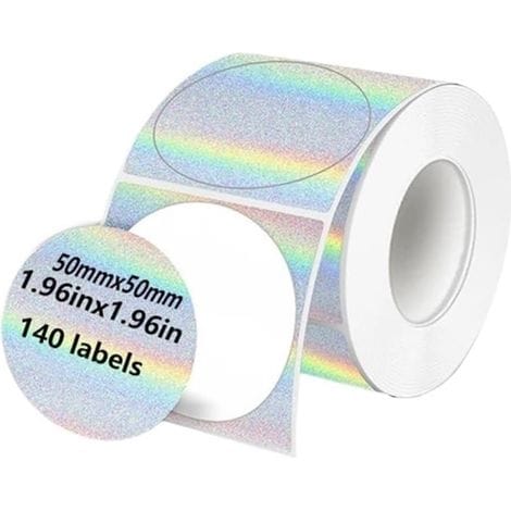 2-teiliges 50x50-thermoetiketten-etikettenpapier, Selbstklebendes Farblaser-thermopapier, Kompatibel Mit Phome M110 M200 M120 E210 Etikettendruckern (silber-sprenkel L)
