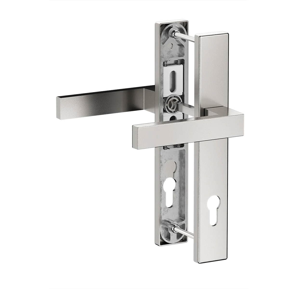 Eloxierter Schmalrahmen-beschlag 92mm Edelstahl-optik Langschild Dr/dr 55-70mm