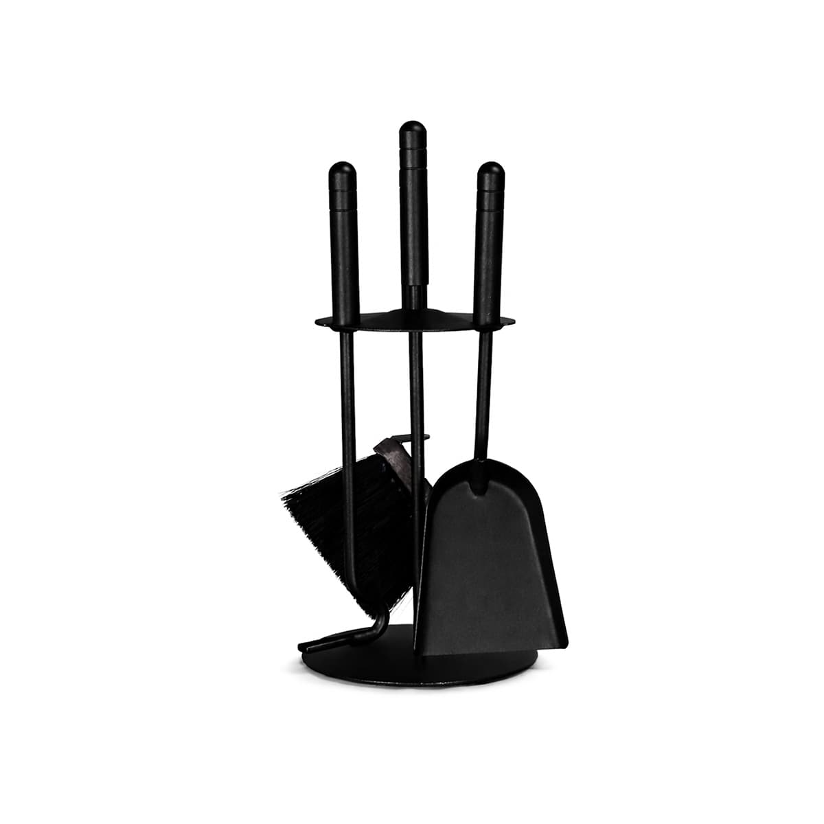 Ofen- Kamingarnitur Industrial Look - Kaminbesteck Kaminset Schwarz 4-teilig