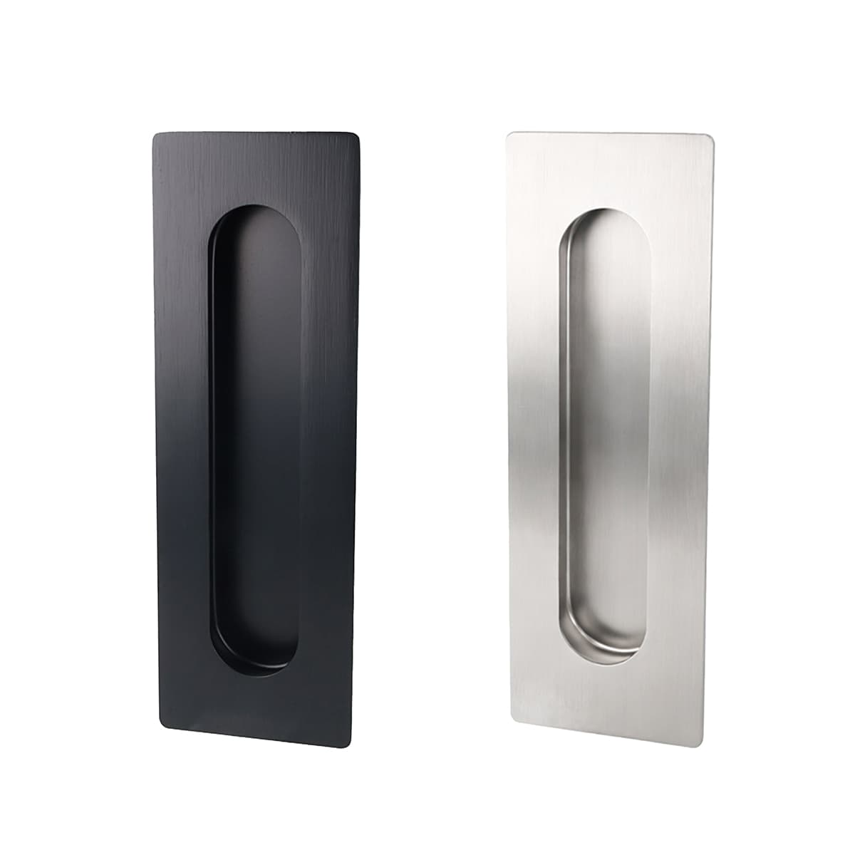 Edelstahl Schiebetürmuschel 180x60mm - Griffmuschel Türgriff Schwarz Gebürstet