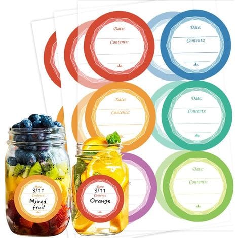 10 Selbstklebende, Dekorative Etiketten Für Marmeladengläser, Zum Etikettieren Von Konfitüren Und Gewürzen, Rund, Abnehmbar, Hausgemacht (ø 40 Mm) (6 Farben)