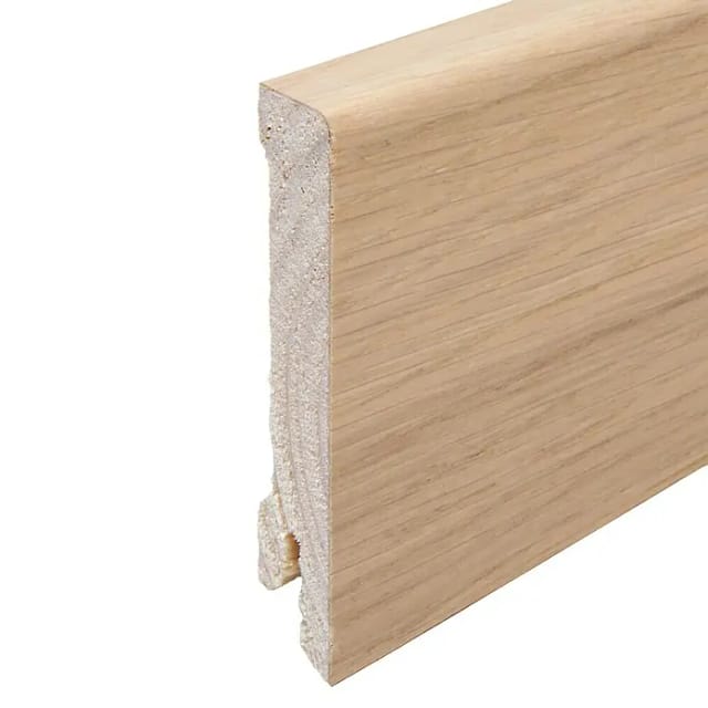 Kgm Sockelleiste Eiche Furnier Weiß Geölt 16x80mm Modern Profil