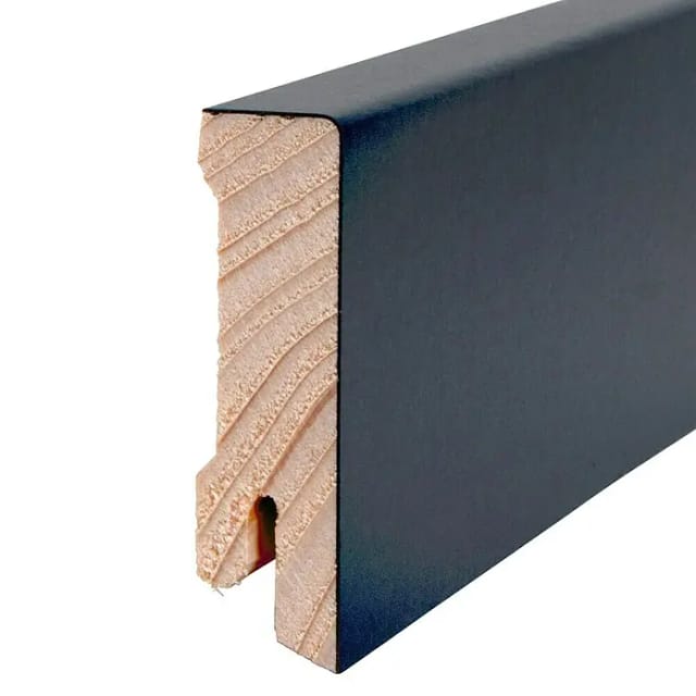 Kgm Sockelleiste Modern Anthrazit Furniert Massivholz 16x58mm