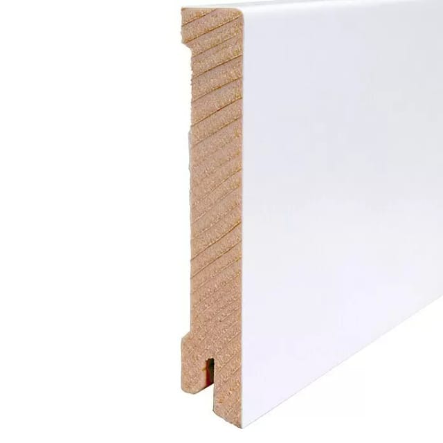 Kgm Sockelleiste Modern Weiß Ral 9016 Massivholz 16 X 95 Mm 2,4 M